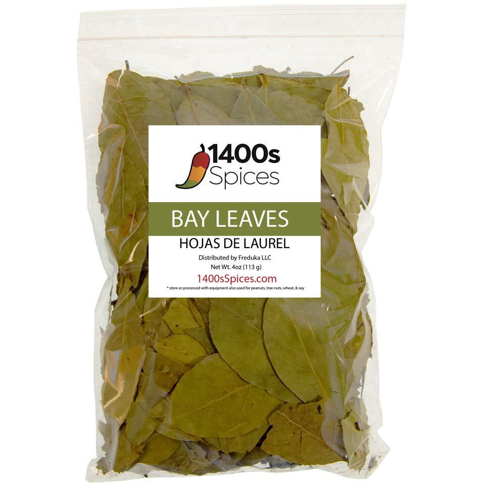 4Oz Bay Leaves Semi Selected (Whole And Broken Leaves), Hojas De Laurel, Dried Bay Leaf By 1400S Spices