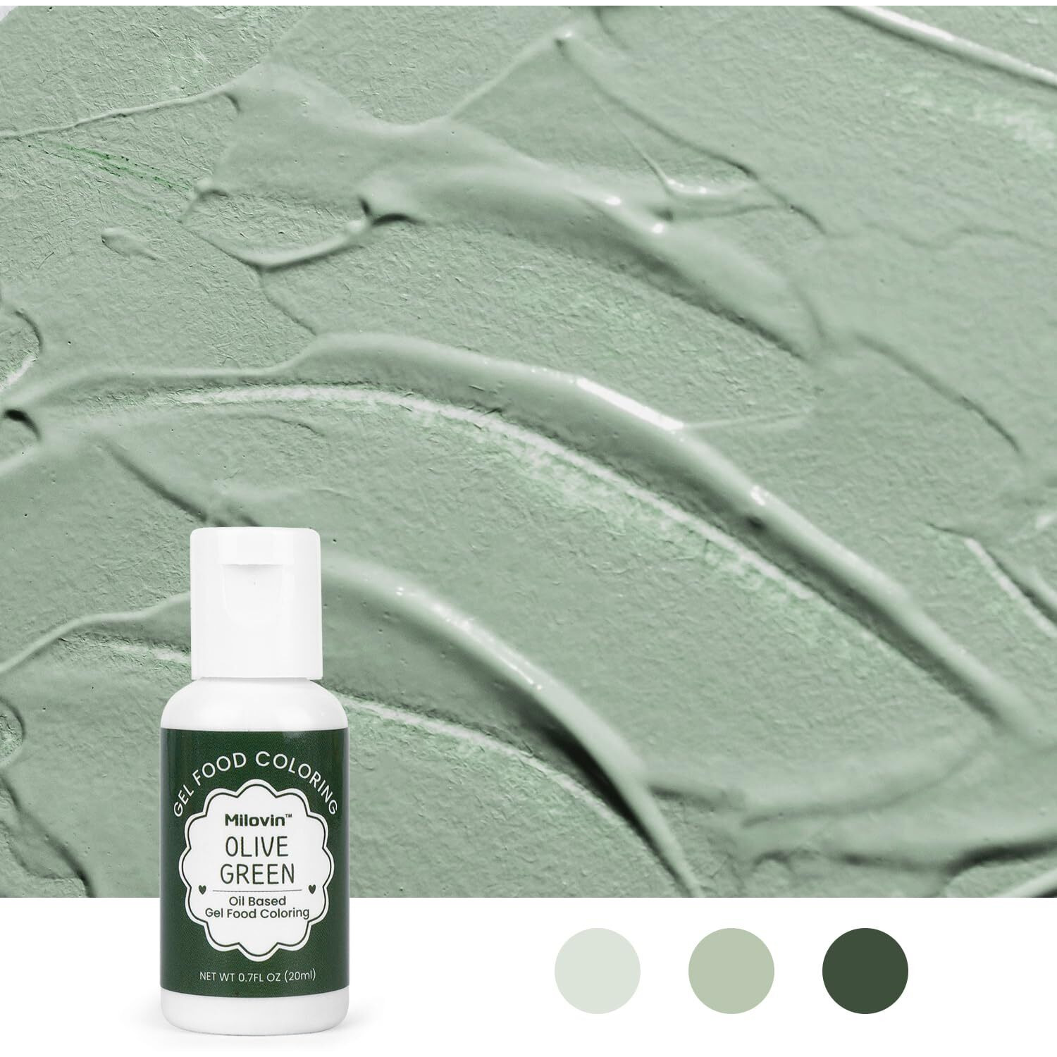 Oil Based Food Coloring For Chocolate, 20Ml Edible Olive Green Oil Based Food Coloring Gel For Cake Decorating, Sugar, Candy Melts, Baking, Cookies, Icing Frosting, Meringues, Cream- 0.7 Fl. Oz(Olive Green)