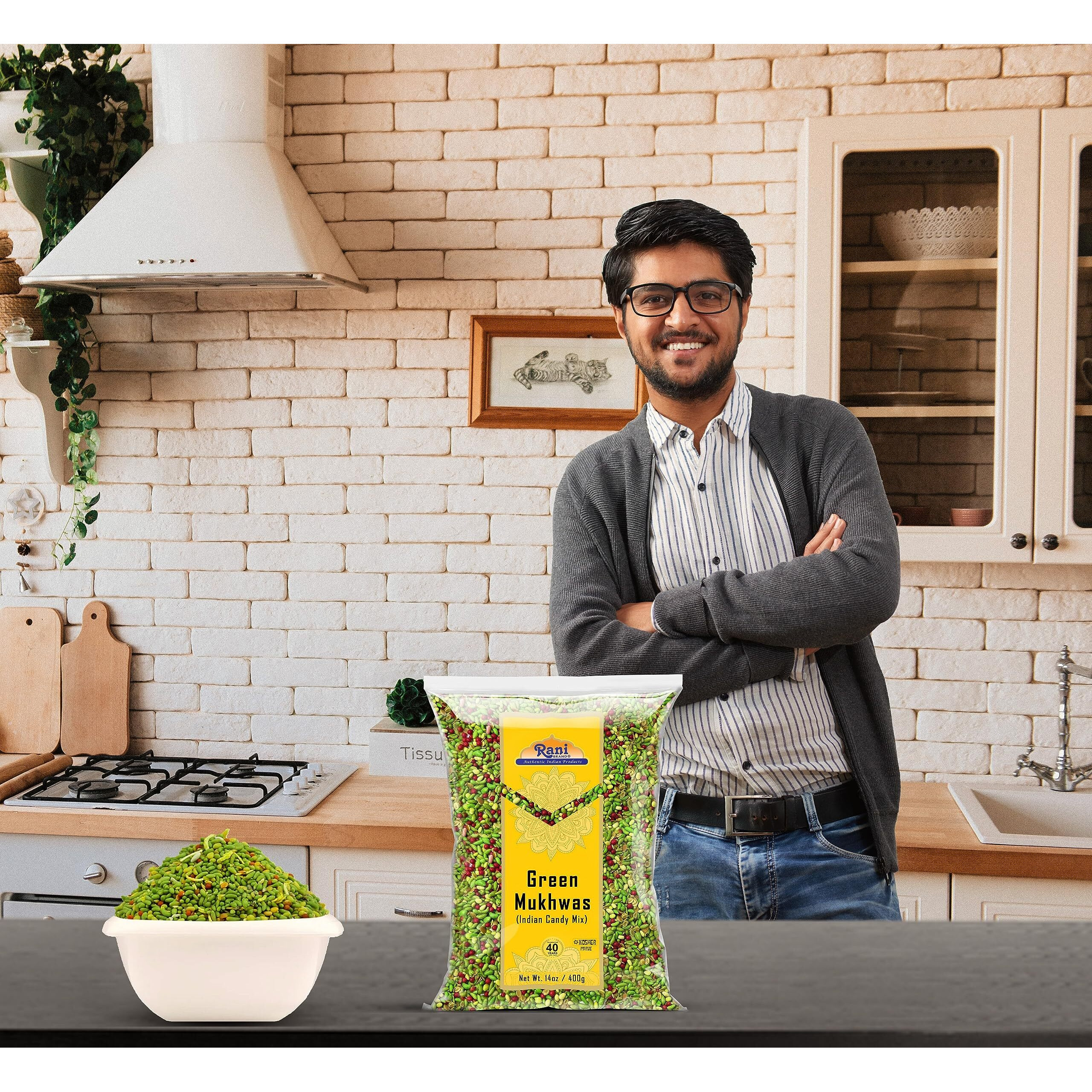 Rani Green Mukhwas (Special Digestive Treat) 14Oz (400G) ~ Vegan | Indian Candy Mouth Freshener | Kosher