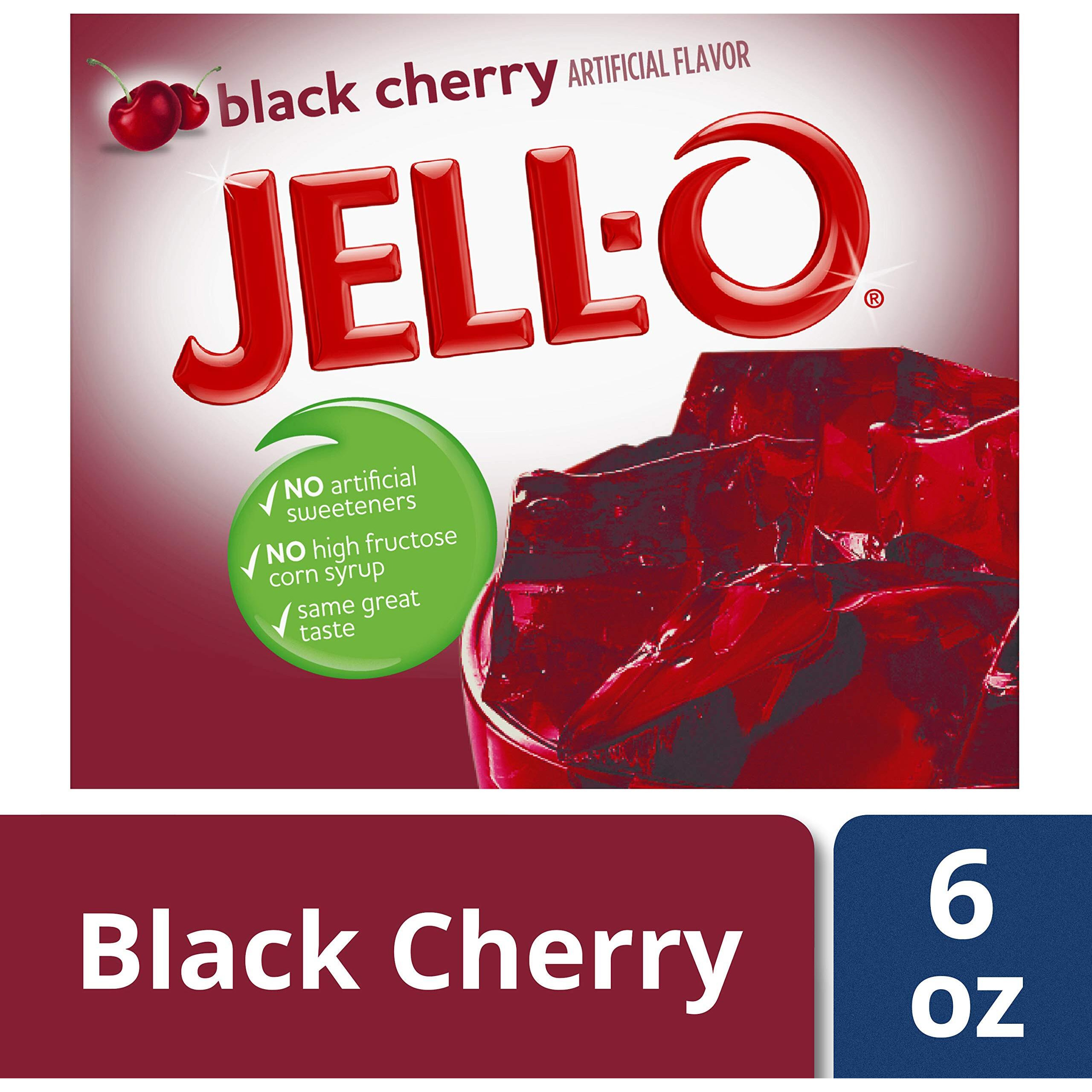 Jell-O Black Cherry Gelatin Mix (6 Oz Boxes, Pack Of 6)