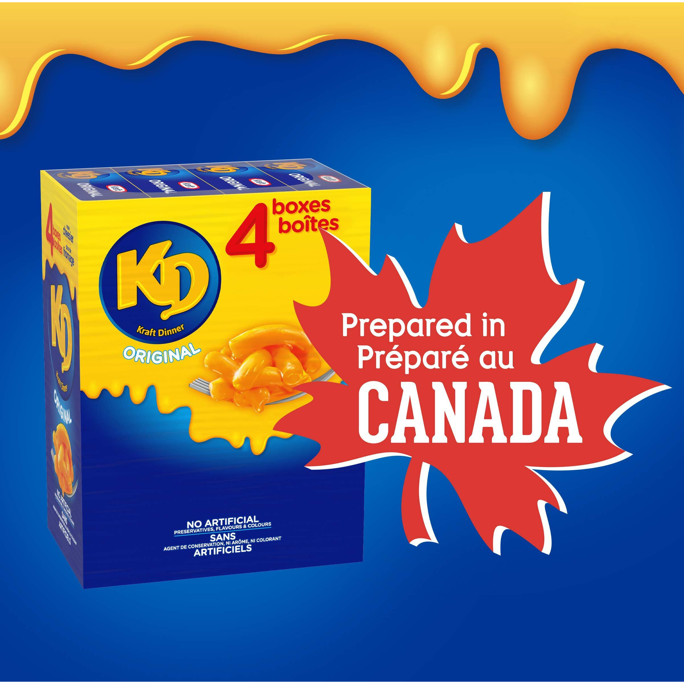 Kraft Dinner Original Macaroni & Cheese, 225G Box, 4 Count {Imported From Canada}