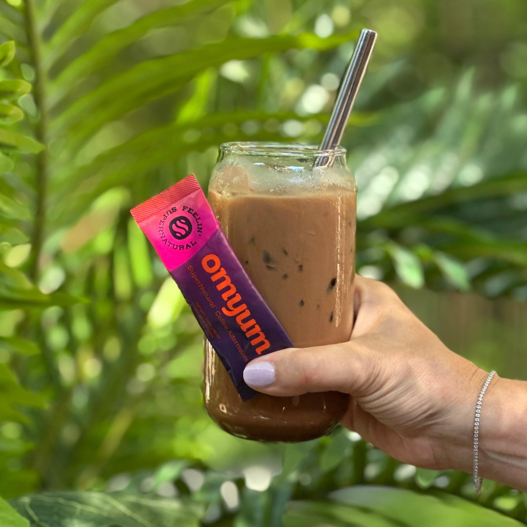 Omyum - Premium Cacao Mushroom Coffee Alternative (30 Single-Serve Packets) Organic Blend With Lions Mane, Reishi, Cordyceps, Ashwagandha, Maca & L-Theanine For Calm, Focused Energy - Low Caffeine