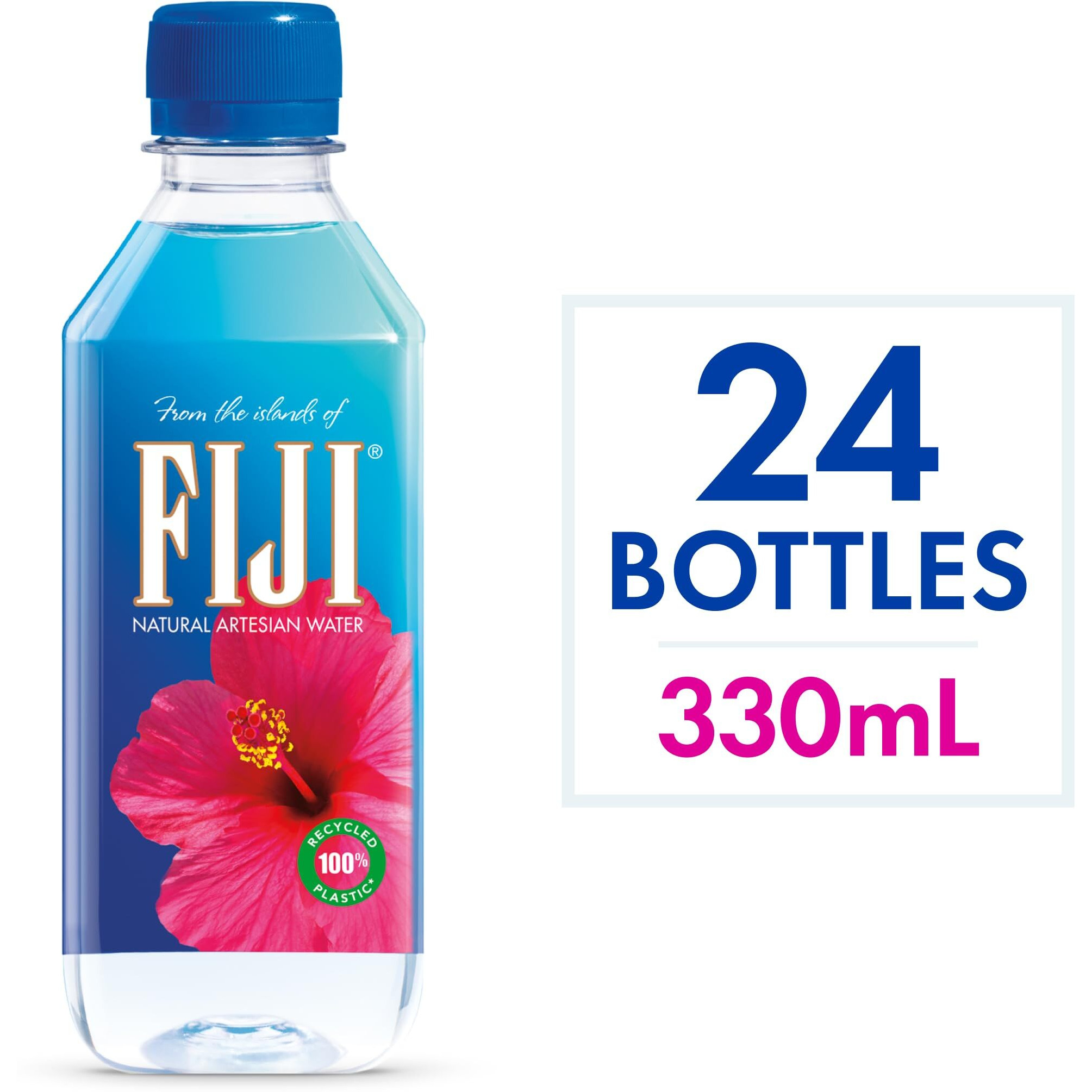 Fiji Natural Artesian Bottled Water 330Ml / 11.15 Fl Ounce (Pack Of 24) - 100% Natural Electrolytes - New