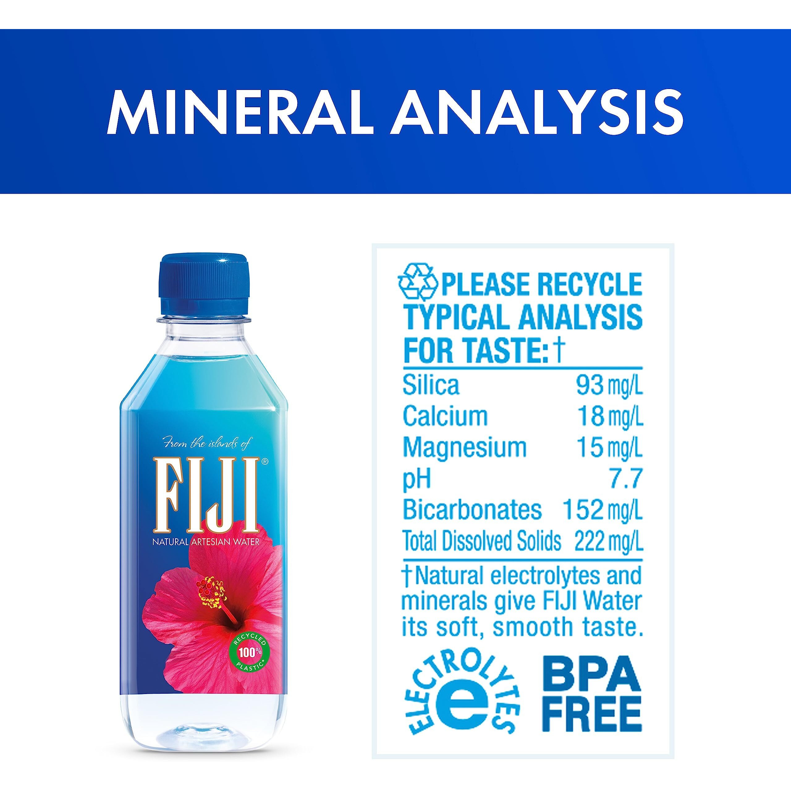 Fiji Natural Artesian Bottled Water 330Ml / 11.15 Fl Ounce (Pack Of 24) - 100% Natural Electrolytes - New