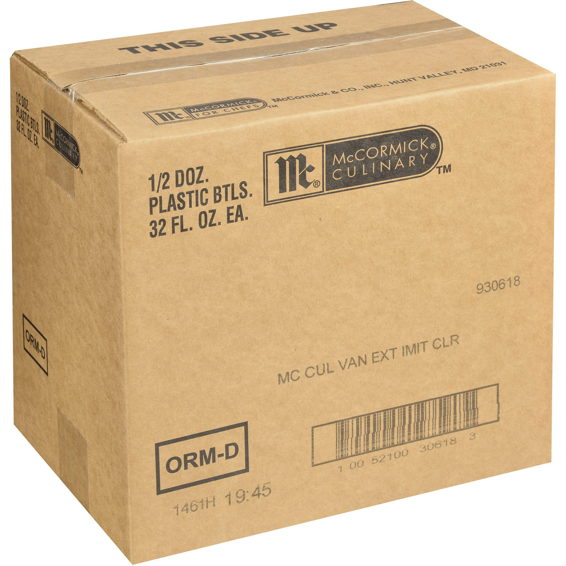 Mccormick Culinary Clear Imitation Vanilla Extract, 32 Fl Oz (Pack Of 6) - Six 32 Fluid Ounce Bottles Of Clear Vanilla Flavoring For Baking, Perfect In Baked Goods, Frostings, Custards And Desserts