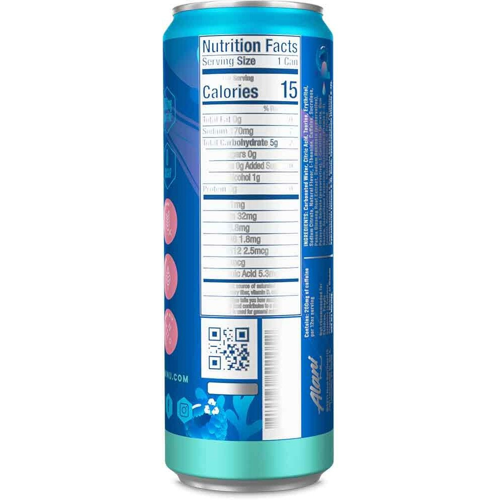 Alani Nu Breezeberry Sugar Free, Low Calorie Energy Drinks | 200Mg Caffeine | Pre Workout Performance With Antioxidants | Biotin B Vitamins | Zero Sugar | 10 Calories | 12 Fl Oz Cans (12 Pack)