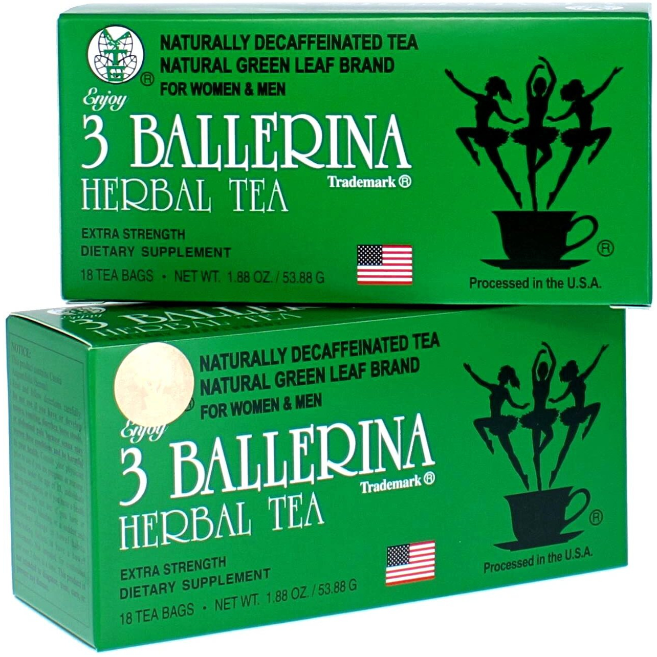 3 Ballerina Tea Dieters Extra Strength 18 Tea Bags, Drink, 36 Count, (Pack Of 2)