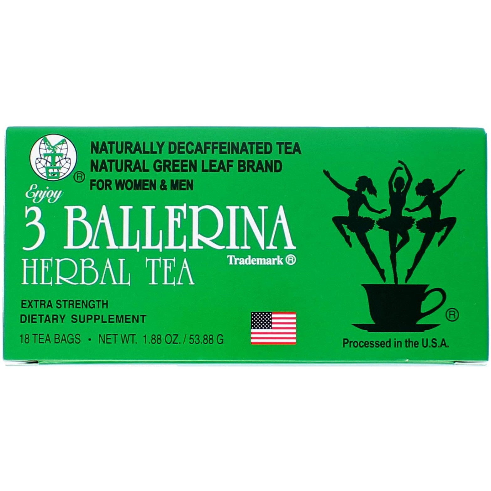 3 Ballerina Tea Dieters Extra Strength 18 Tea Bags, Drink, 36 Count, (Pack Of 2)