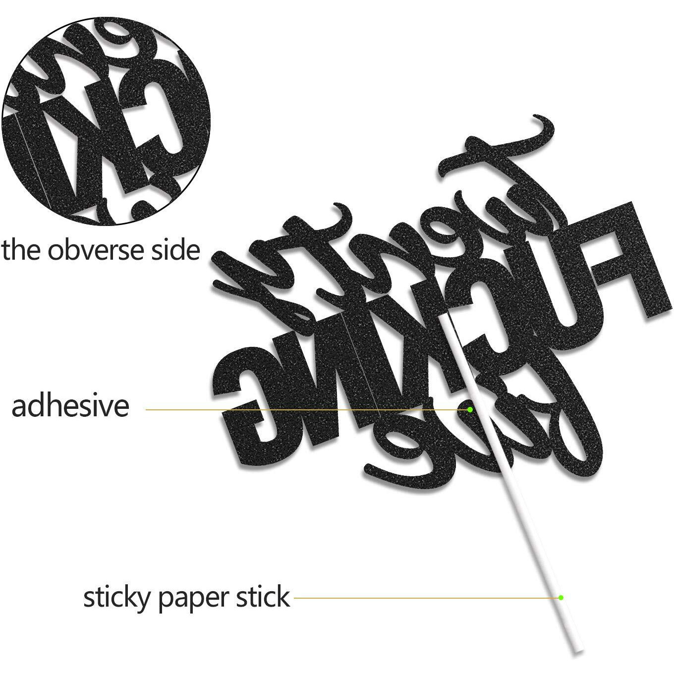 Twenty Five Black Glitter Cake Toppers 25 Years Old 25Th Birthday Party Decorations Supplies