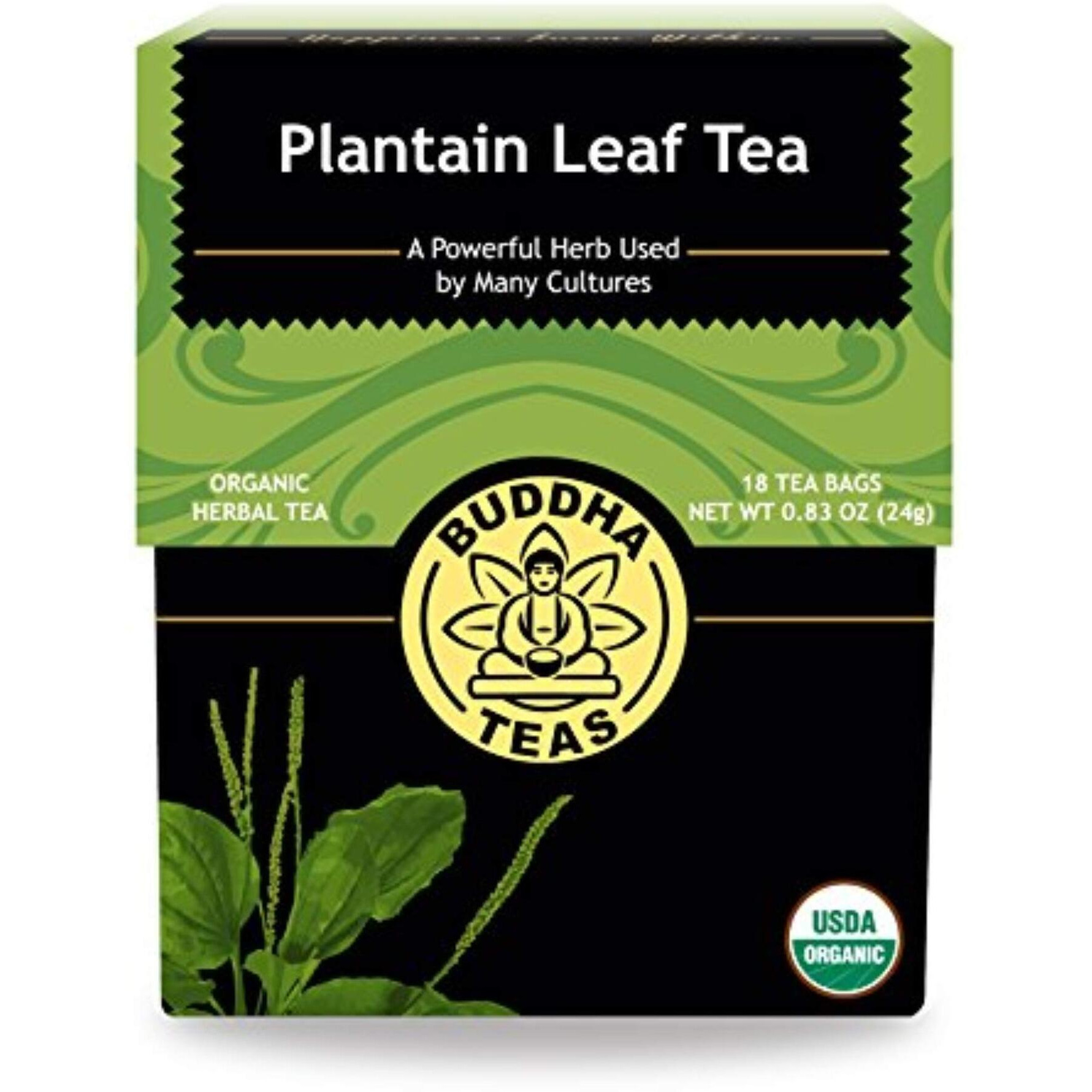 Buddha Teas Organic Plantain Leaf Tea - Ou Kosher, Usda Organic, Ccof Organic, 18 Bleach-Free Tea Bag