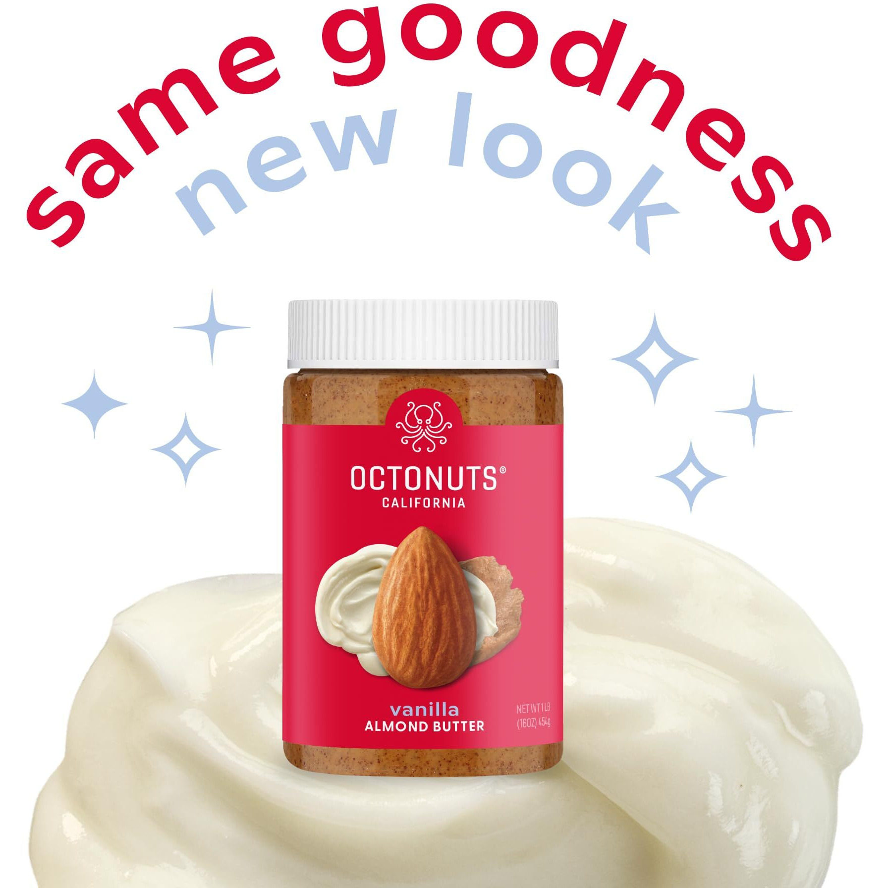 Octonuts Dry Roasted Roasted Vanilla Almond Nut Butter 16Oz - Pure Creamy Nut Butter - Heart Healthy And Delicious Foods - Gluten Free, Vegan, Kosher, Non-Gmo Nut Butters