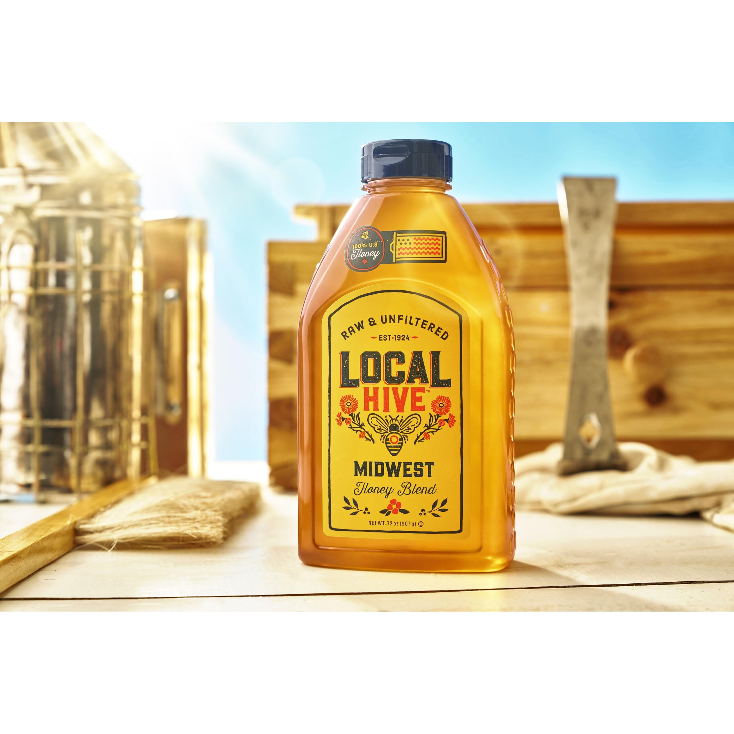Local Hive Midwest Raw Unfiltered Honey 32Oz. 100% Us Honey Sourced From American Bees And Beekeepers.