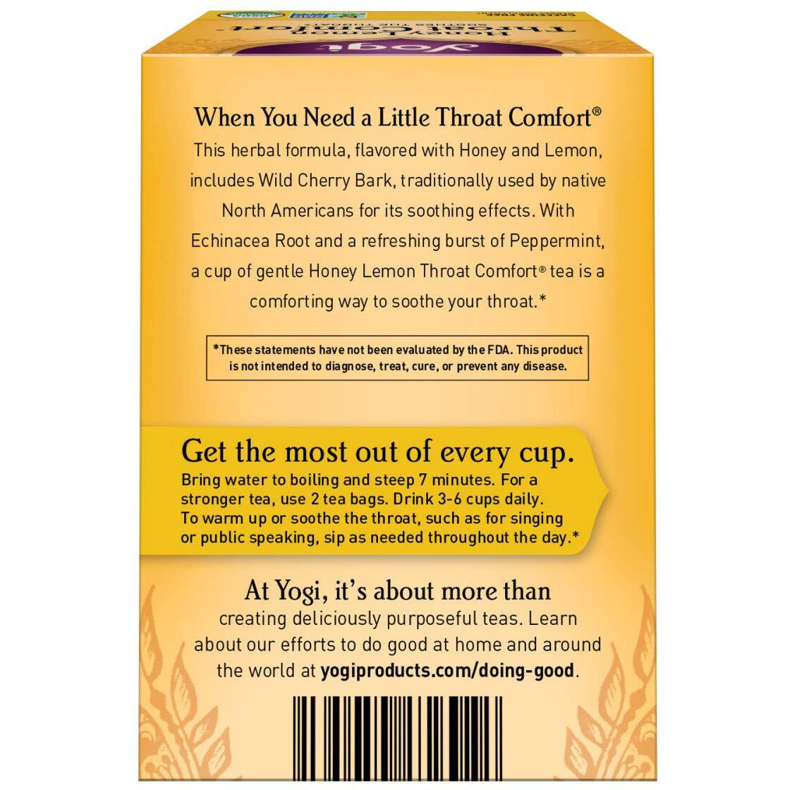 Yogi Tea, Honey Lemon Throat Comfort, 16 Count