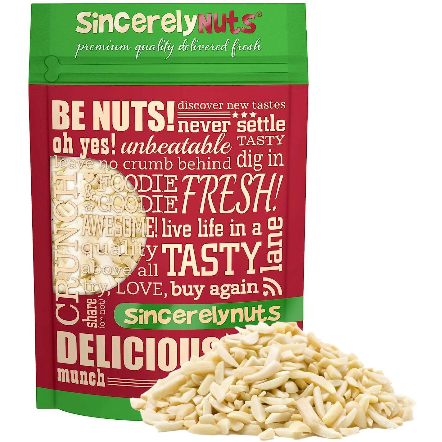 Sincerely Nuts - Raw Blanched Slivered Almonds | 2 Lb. Bag | Delicious Guilt Free Snack | Low Calorie, Vegan, Gluten Free | Gourmet Kosher Food | Source Of Fiber, Protein, Vitamins And Minerals