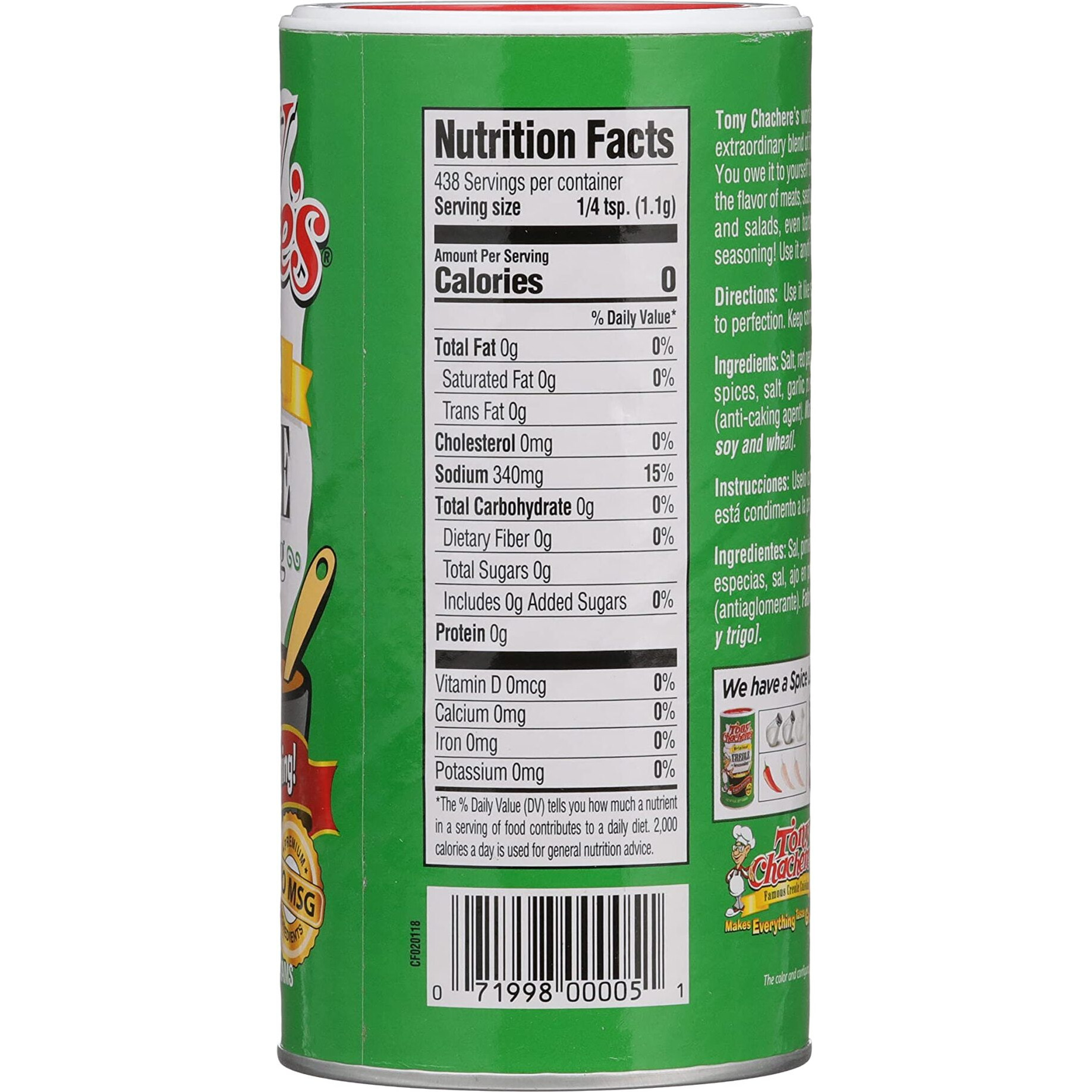 Tony Chachere's Original Creole Seasoning, 2 Pack - Adds Flavor To Any Meal