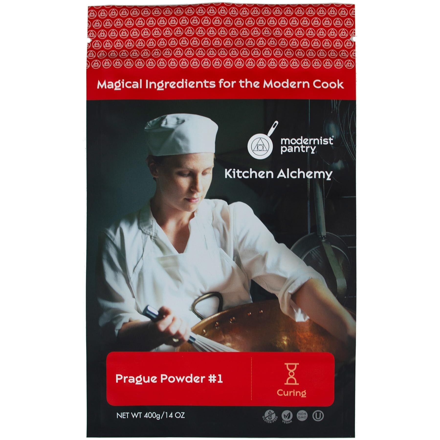 Pure Prague Powder 1 [Aka Insta Cure 1, Dq Pink Curing Salt, Sel Rose]  Non-Gmo Gluten-Free Ou Kosher Certified - 400G/14Oz