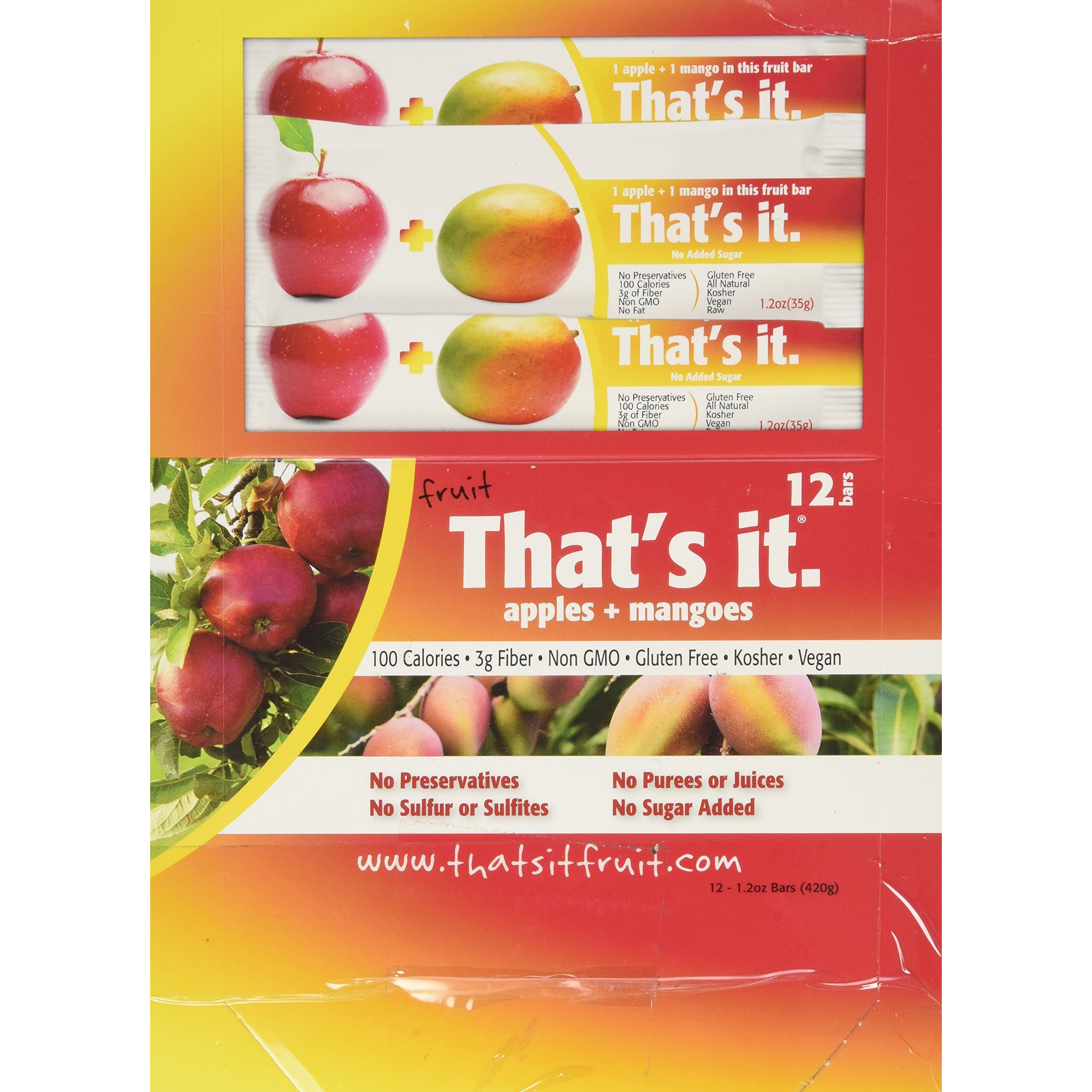 That's It Apple Bar, Mango, 1.2 Ounce (Pack Of 12)