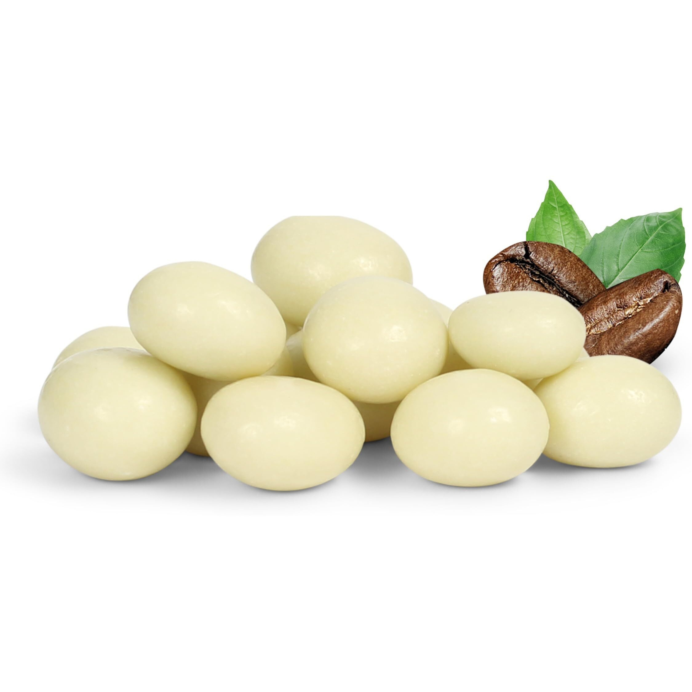 White Chocolate Covered Espresso Beans - By It's Delish, 1 Lb (16 Oz) Bulk | Coffee Lovers Snack | Gourmet Chocolates Candy Snacks | Made In Usa, Kosher Dairy