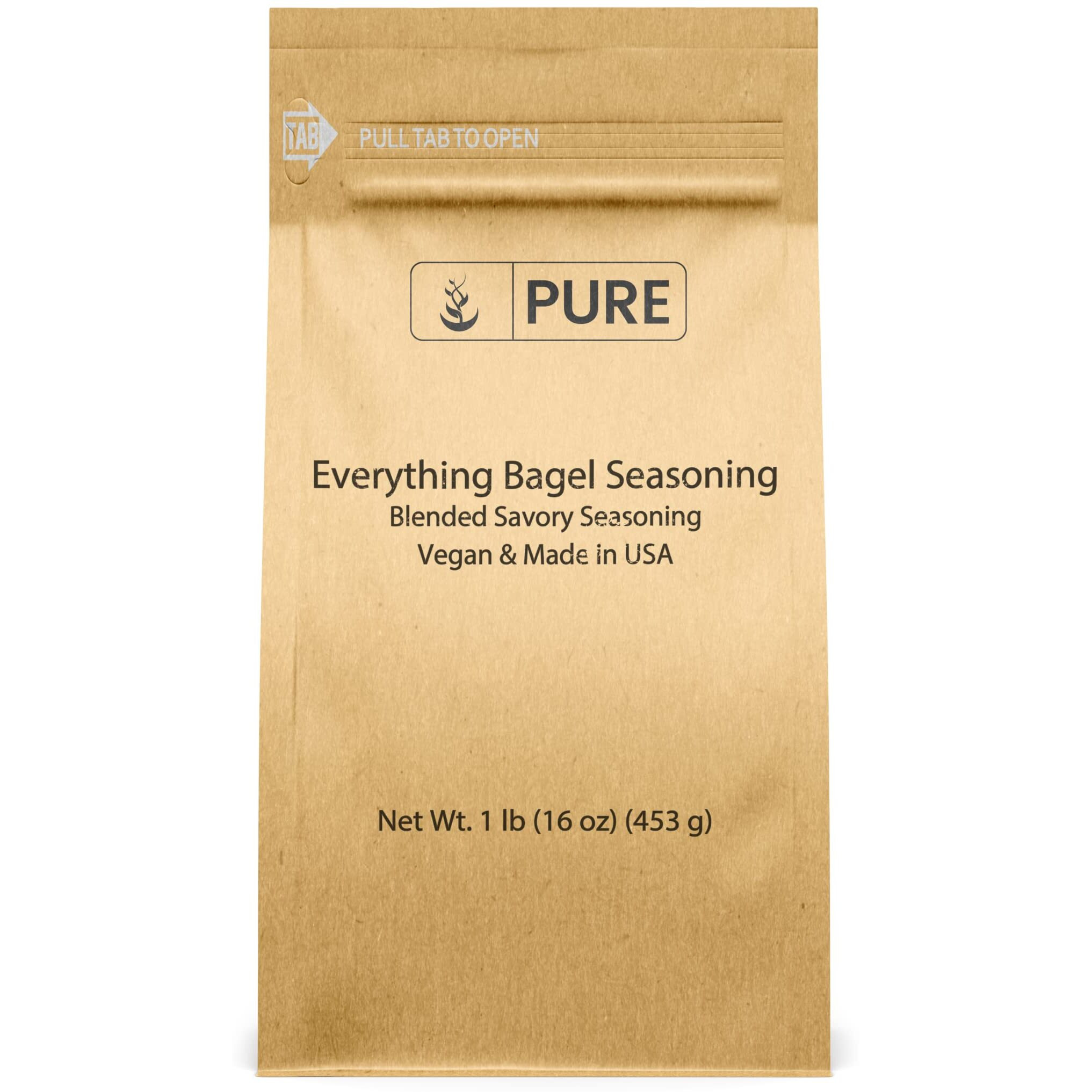 Pure Original Ingredients Everything Bagel Seasoning (1 Lb) Add Flavor & Texture, Mix Of Sesame Seeds, Garlic, Onion & Salt