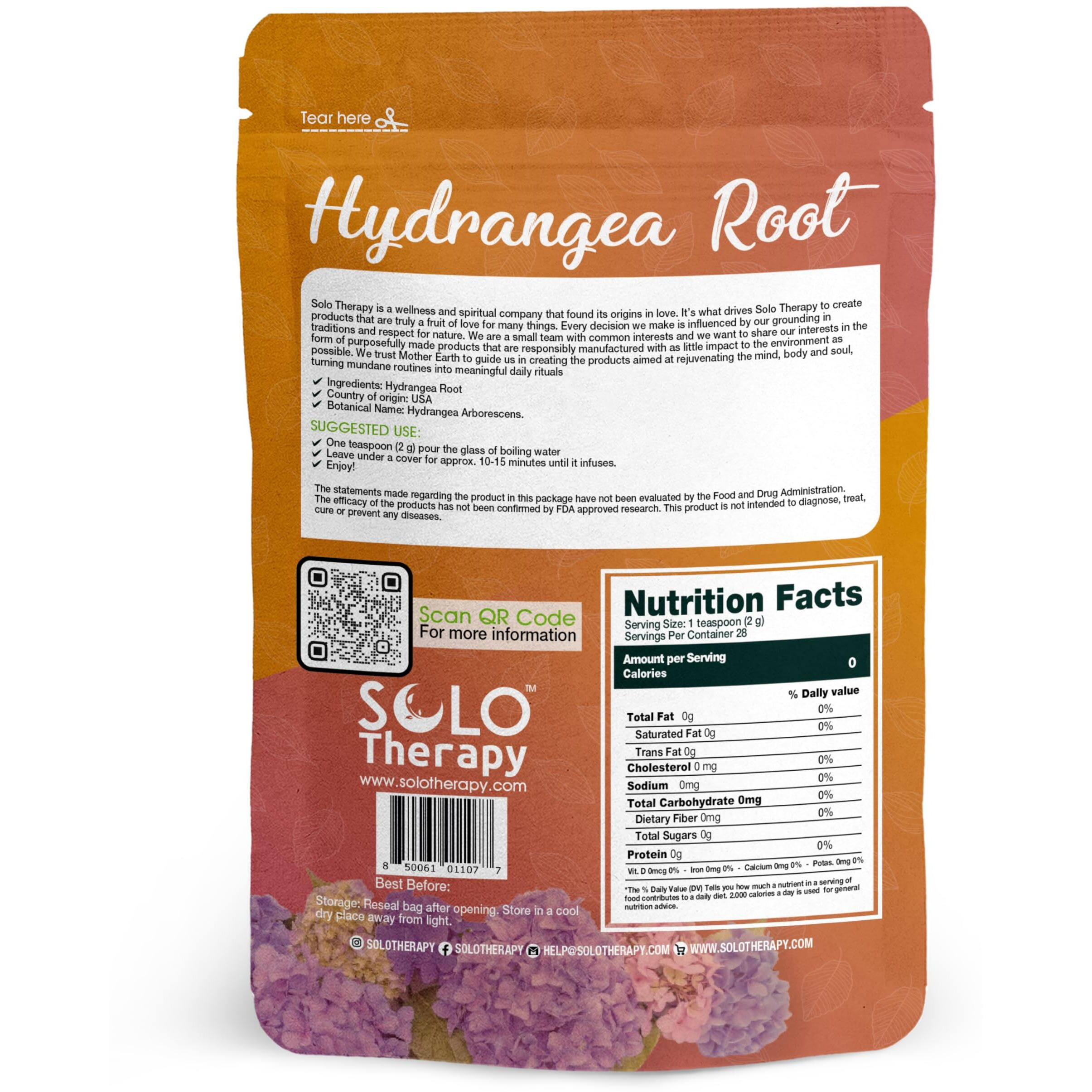 Hydrangea Root Herbal Tea - 56 Grams - Hydrangea Root Tea Resealable Bag - Hydrangea Arborescens - Premium Quality (Hydrangea Root)