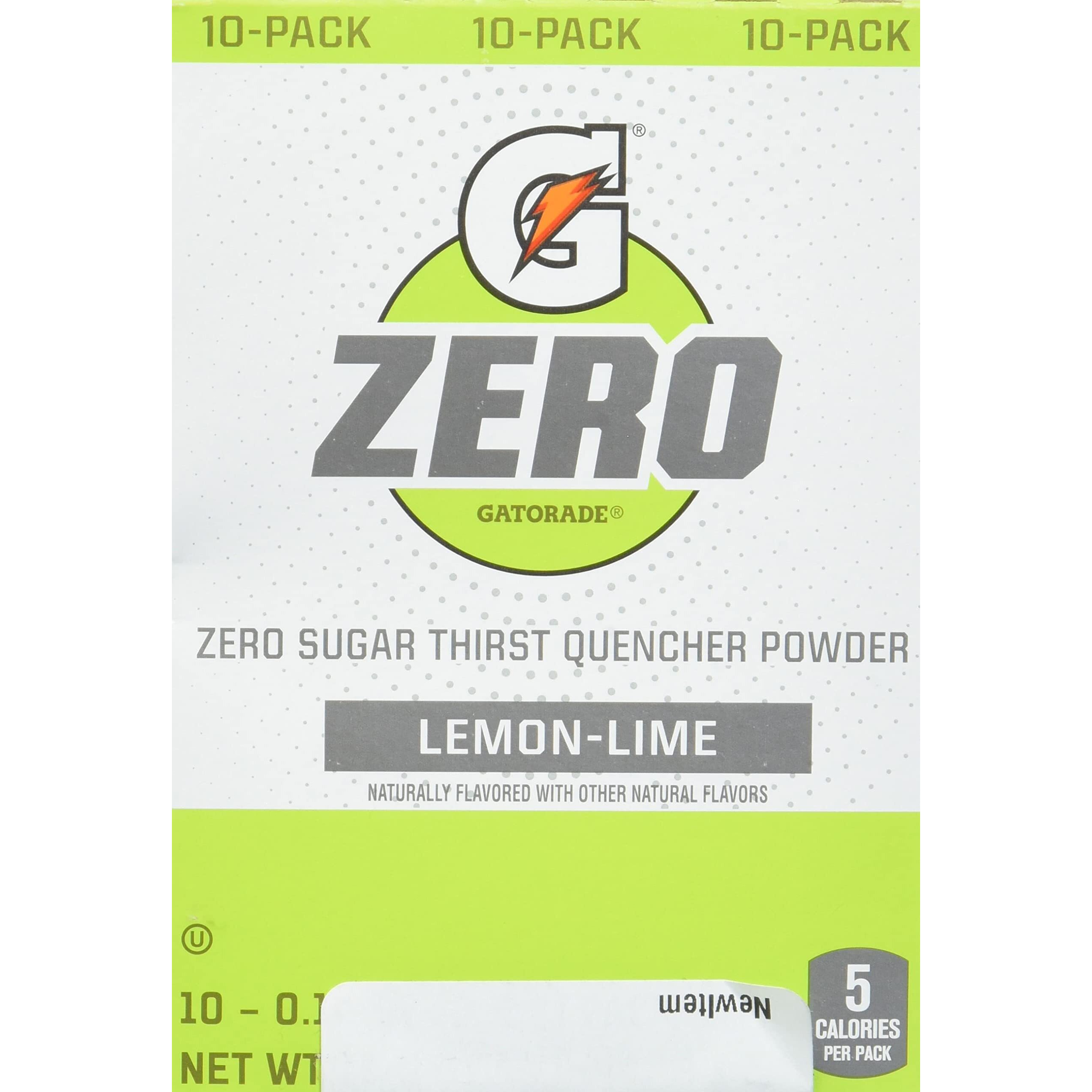 G Zero Lemon Lime Powder 10 Count (Pack Of 1)