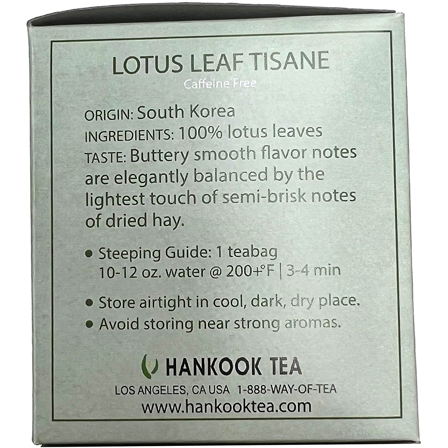 Hankook Tea Lotus Leaf Tisane, 25 Count, 27.5 G