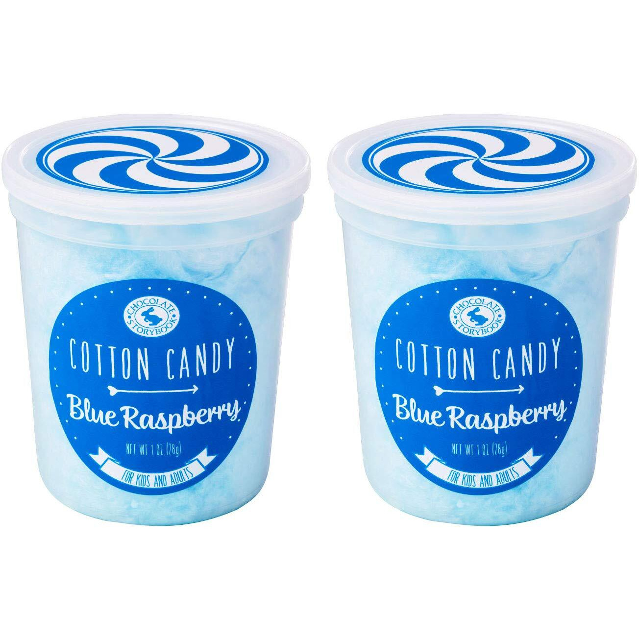 Blue Raspberry Gourmet Flavored Cotton Candy (2 Pack) - Unique Idea For Holidays, Birthdays, Gag Gifts, Party Favors