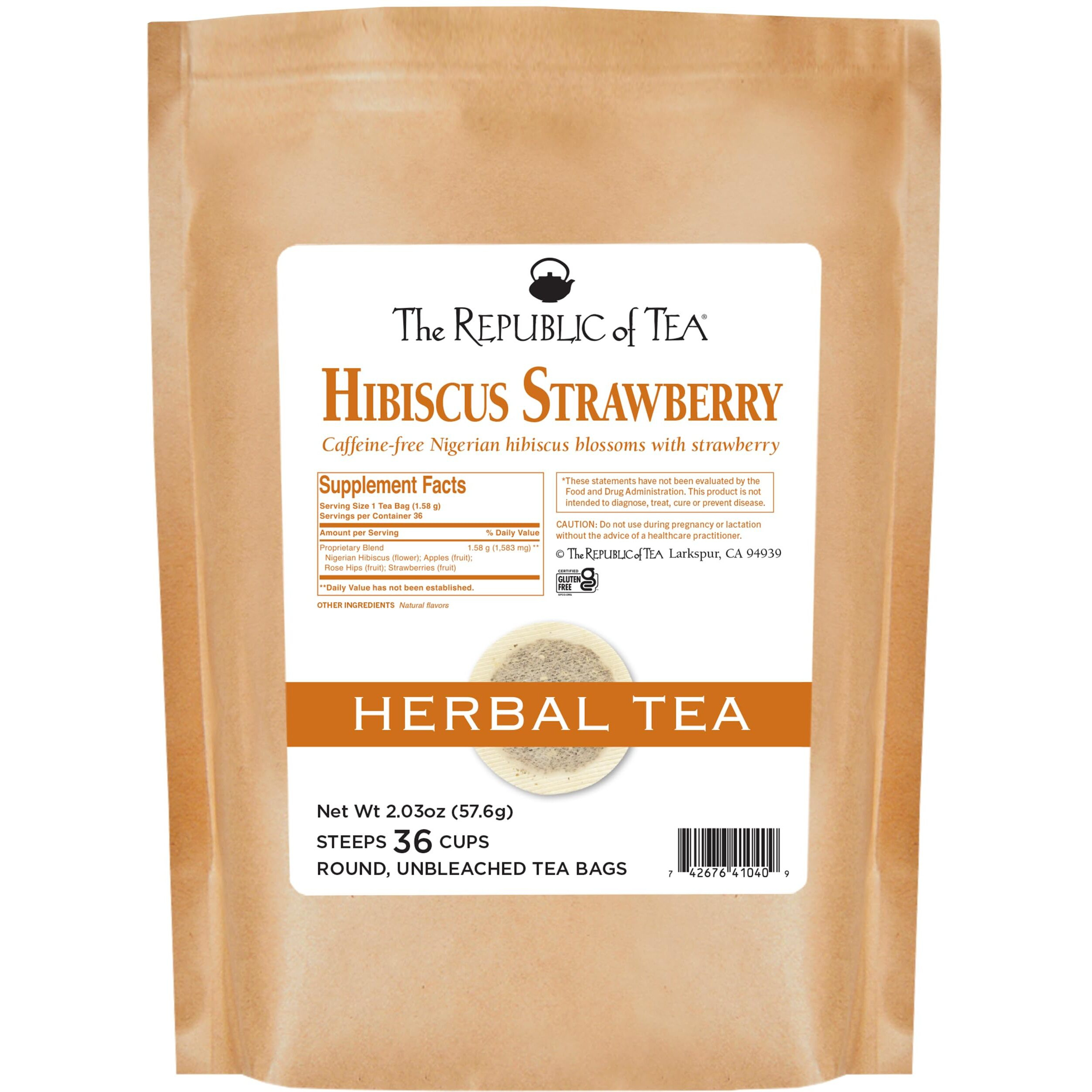 The Republic Of Tea - Strawberry Hibiscus Tea, 36 Count Refill Bag