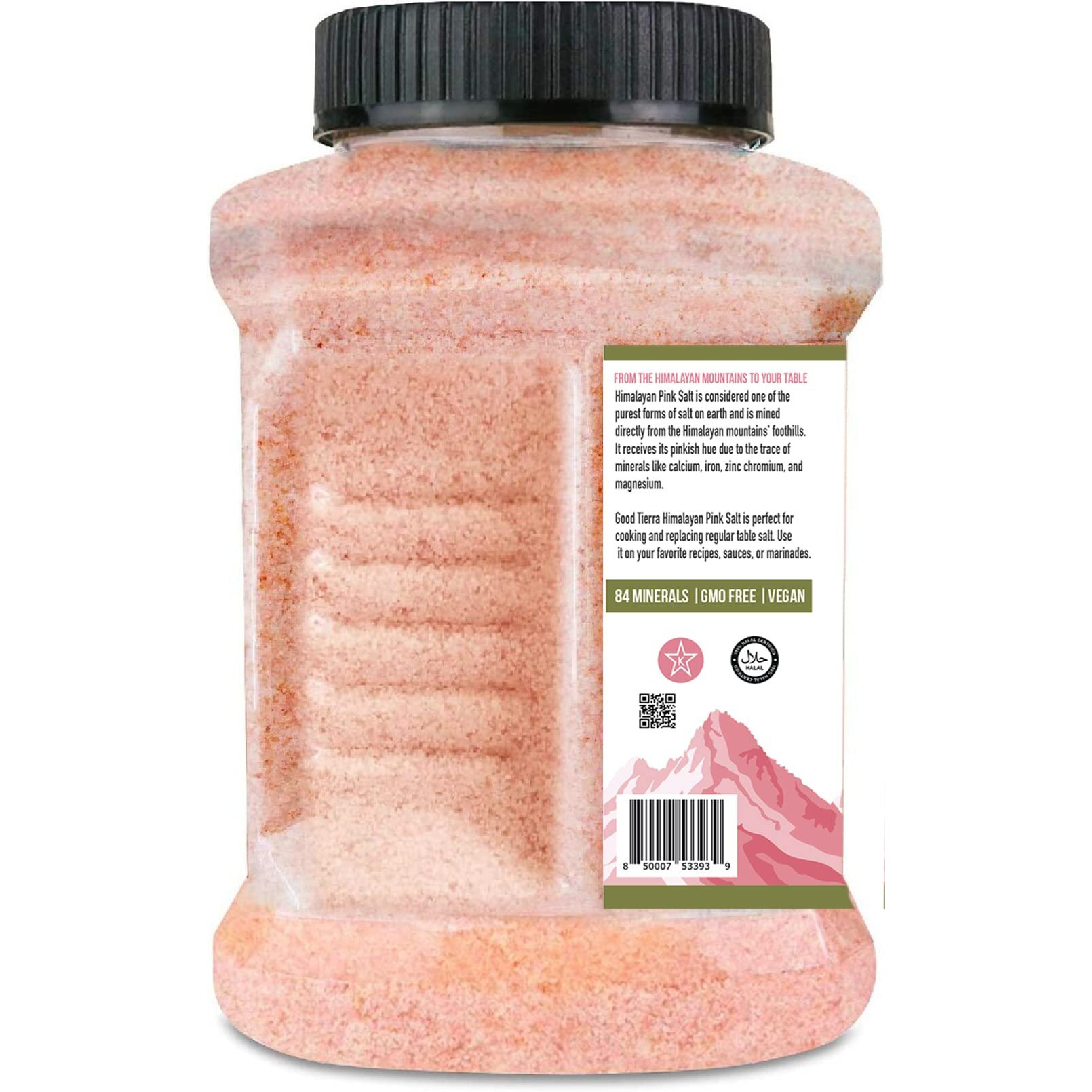 Good Tierra Himalayan Pink Salt In Jar - Extra-Fine Grain - 5 Lb. (4 Pack)