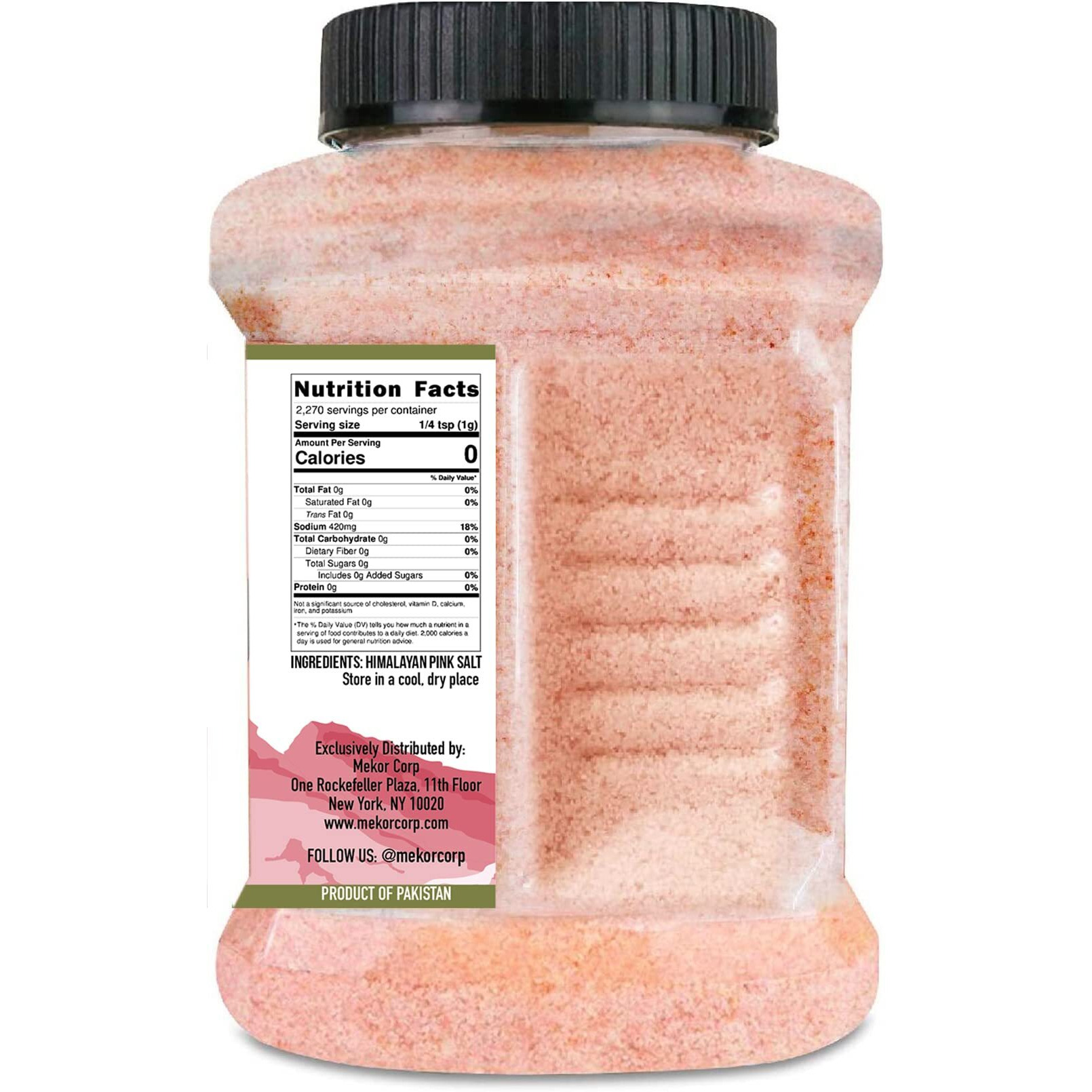 Good Tierra Himalayan Pink Salt In Jar - Extra-Fine Grain - 5 Lb. (4 Pack)