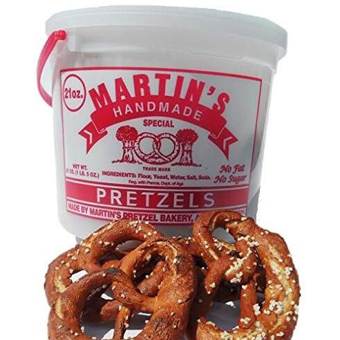 Martins Handmade, Hand Twisted Pretzels With Salt- 21 Oz. Tub (1 Tub)