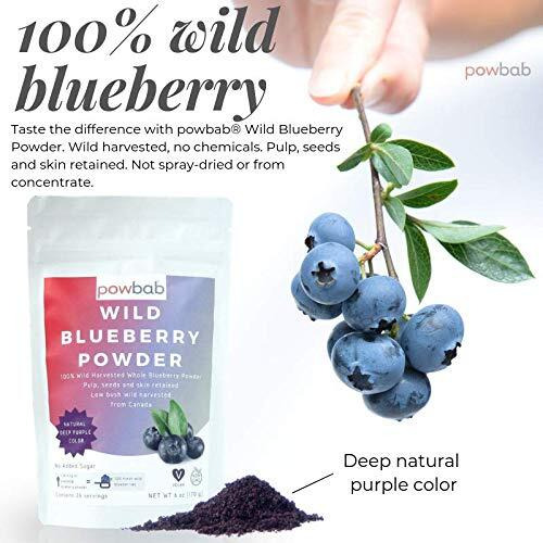 Powbab Wild Blueberry Powder 100% Whole Wild Blueberries (70 G). Canada Grown. Not From Freeze Dried Blueberries, Not Blueberry Extract, No Juice Concentrate, Not Bilberry. Pure Fruit Powder, Non-Gmo