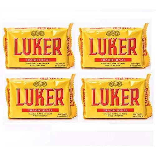 Luker Chocolate De Mesa Sin Azucar 4 Pack - 250 Gr. | Bitter Chocolate 8,8 Oz.