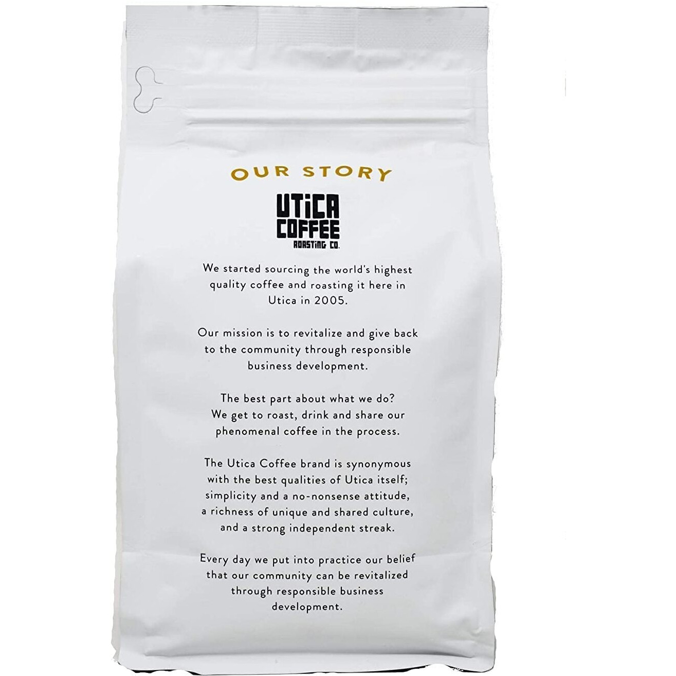 Utica Coffee Roasting Co. Cannoli | Specialty Flavored Medium Roast Ground Coffee | 16 Oz Reclosable Bag