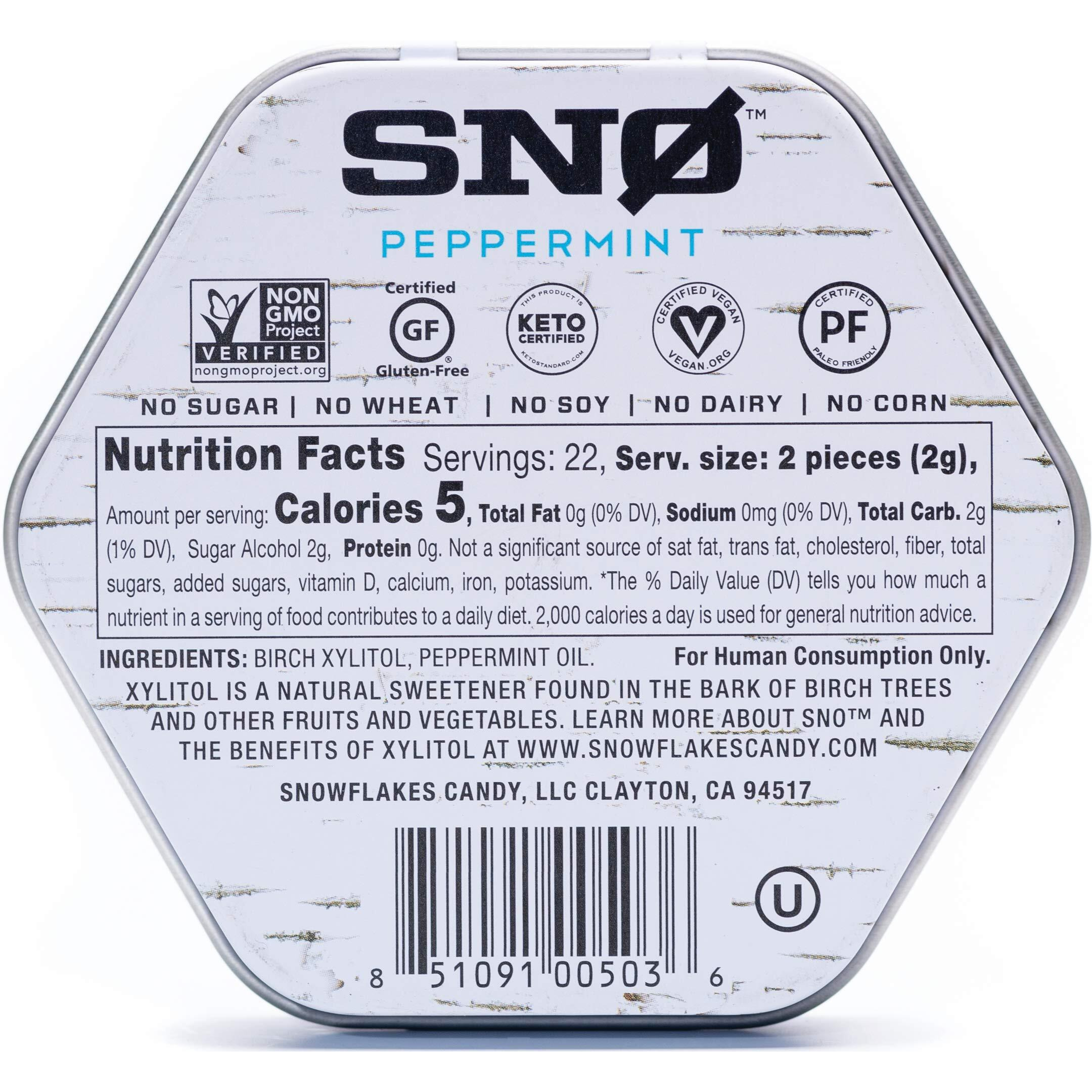 Peppermint Keto Xylitol Candy Chips (3-Pack) - Sn 1.5Oz Tin - Sugar-Free Candy With Only 2 Ingredients | Low Carbs, Diabetic-Friendly, Non-Gmo, Vegan, Gf & Kosher | Purest Candy In The World
