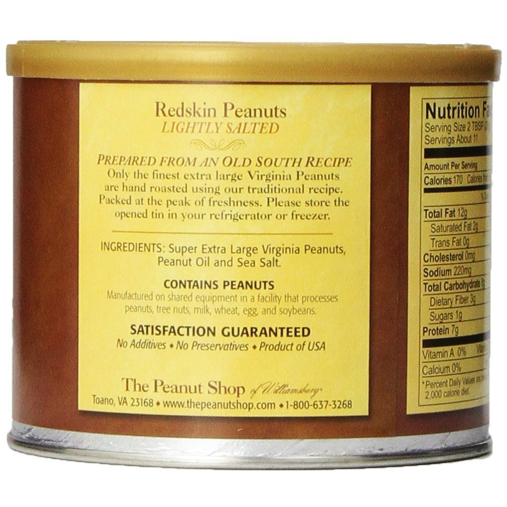 The Peanut Shop Of Williamsburg Redskin Peanuts, Roasted & Salted, 10.5 Ounce