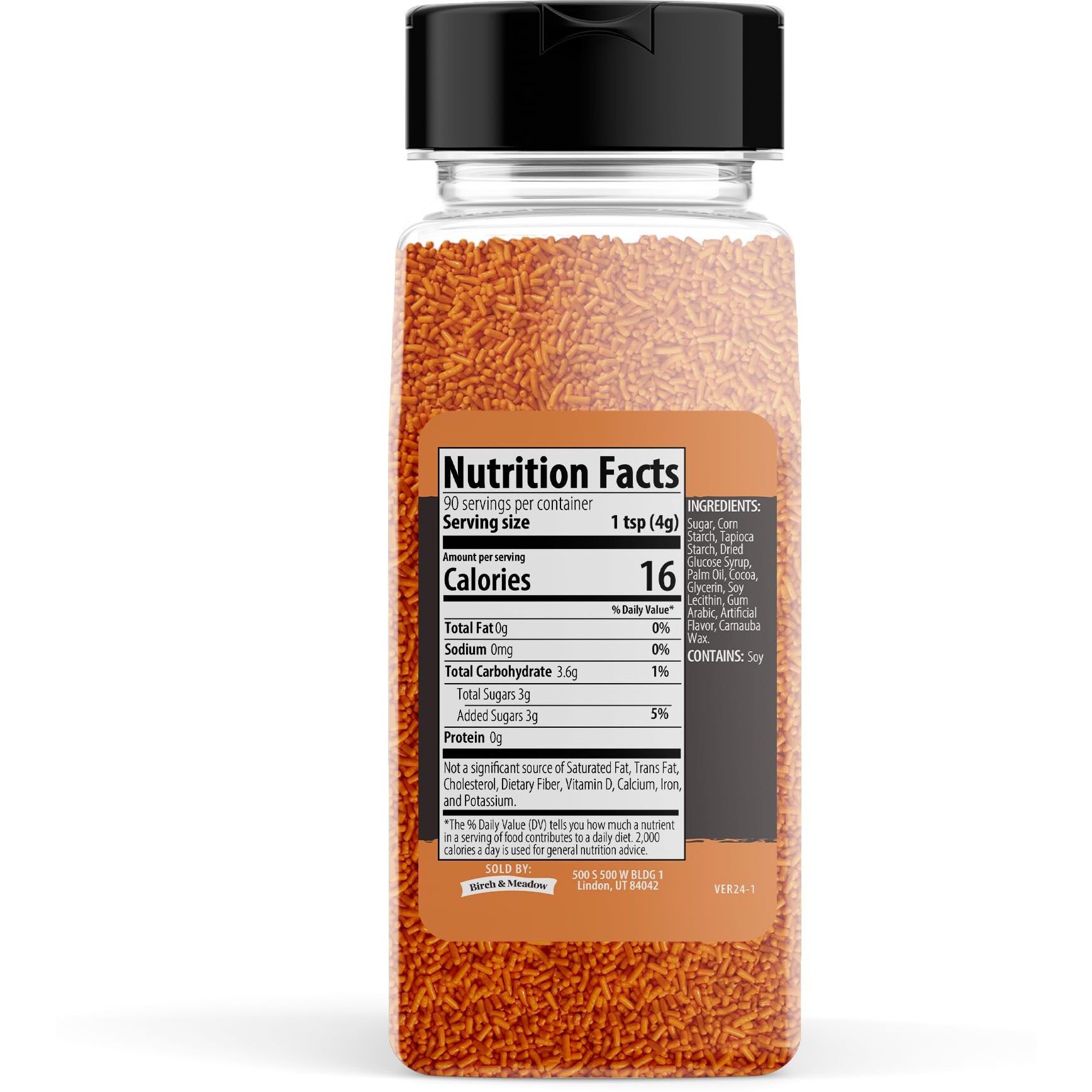 Birch & Meadow Orange Sprinkles, 12.8 Oz, Decorative & Fun