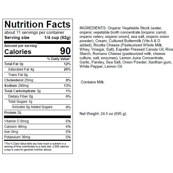 Lemon Herb Ricotta Pasta Sauce | No-Sugar Added | Fresh Ingredients | 25 Ounce Jars (Pack Of 6)