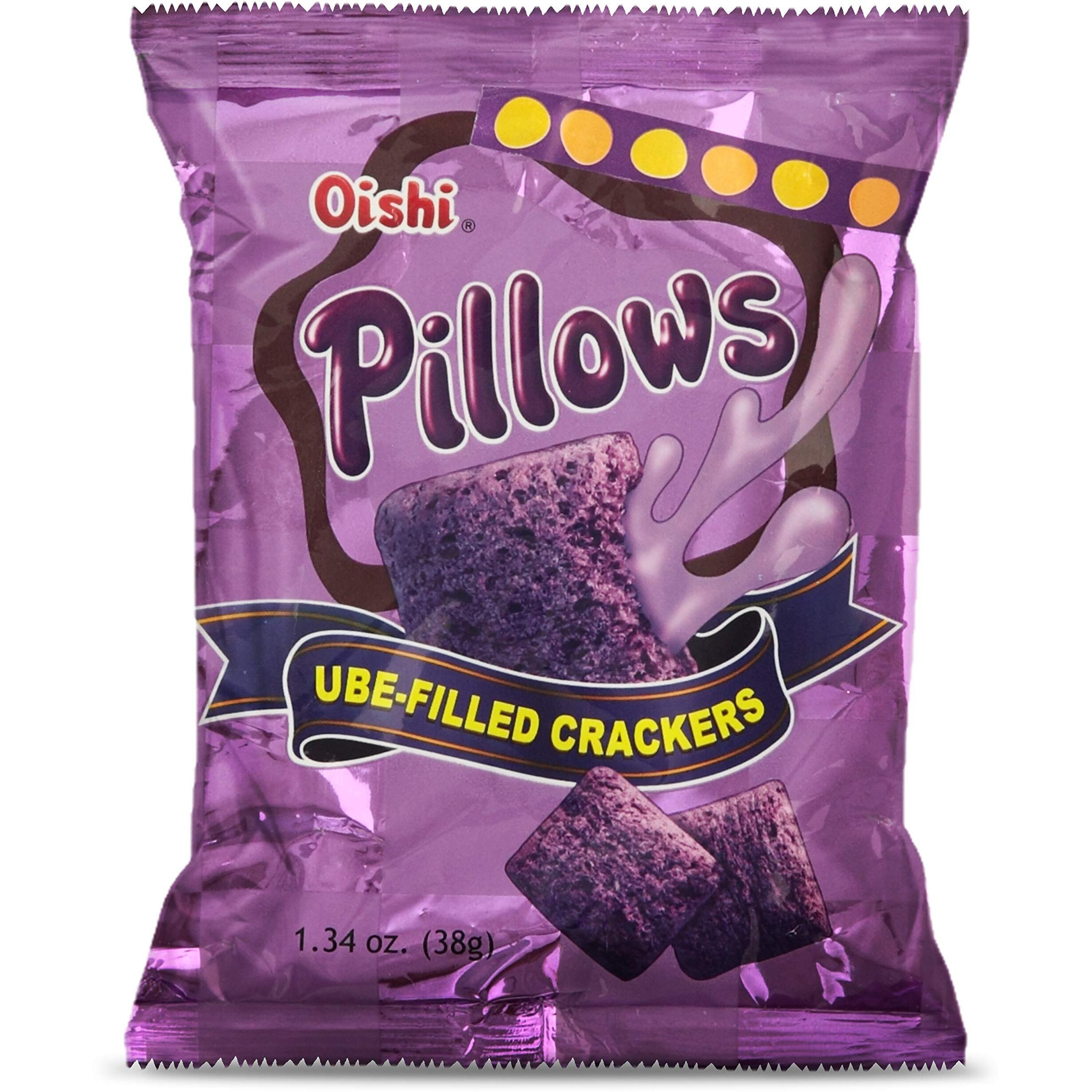 Oishi Pillows Ube Filled Crackers,1.34 Ounce Pack Of 10