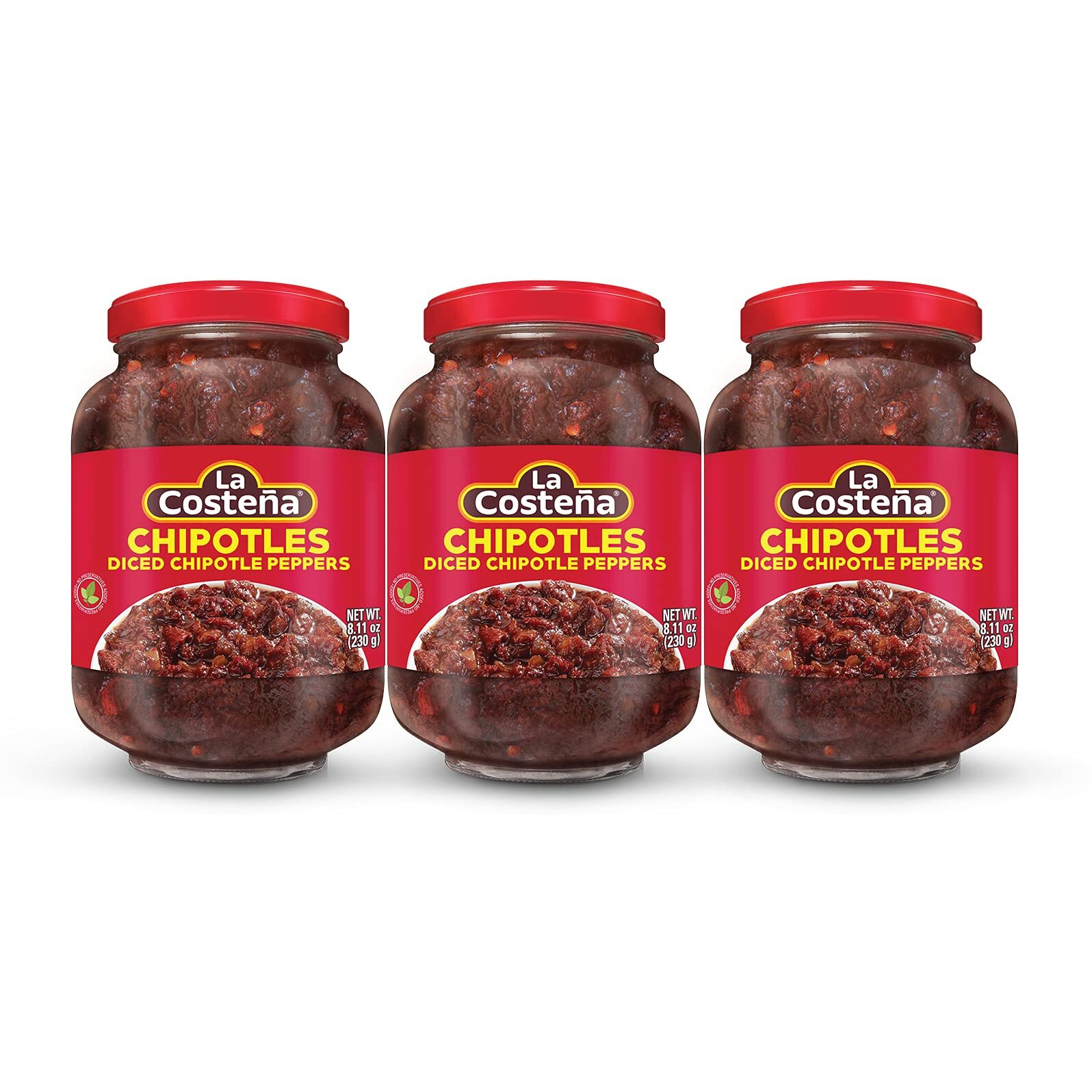La Costea Diced Chipotle Peppers, 8.11 Ounce Jar (Pack Of 3)