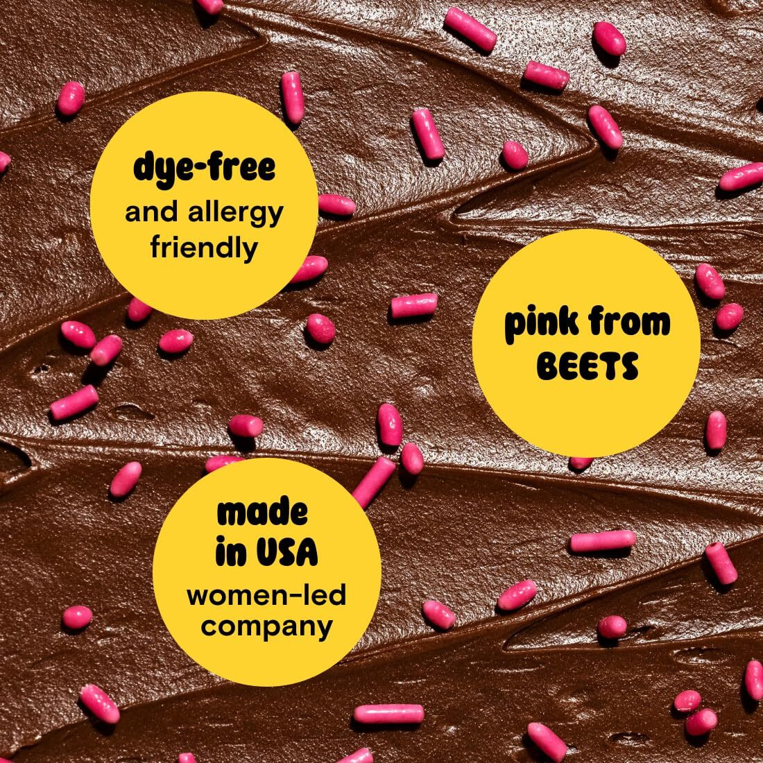 Rosy Pink Softies Natural Sprinkles By Supernatural, Made In Usa, Dye-Free, Soy Free, Gluten Free, Vegan, 3Oz