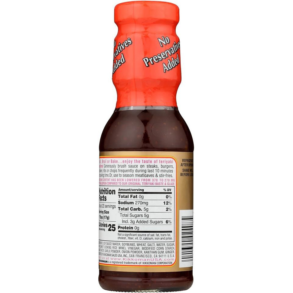 Kikkoman Original Teriyaki Baste & Glaze (Pack Of 2) 11.8 Oz Bottles