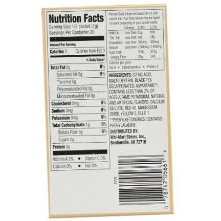 Great Value Decaffeinated Iced Tea With Peach Drink Mix, .71 Oz (Pack Of 6)