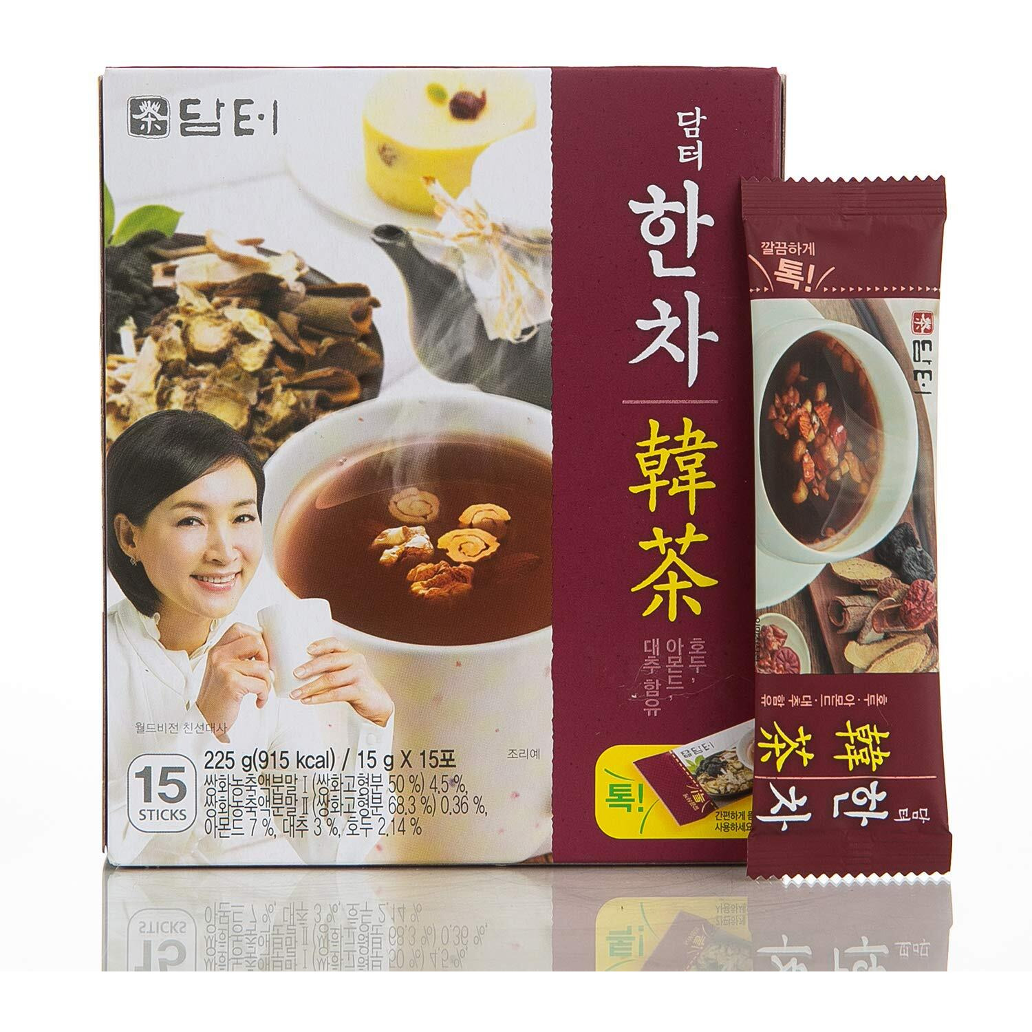 Damtuh Korea Traditional Han Tea Herbal Tea Single Serve 15G X 15 Sticks