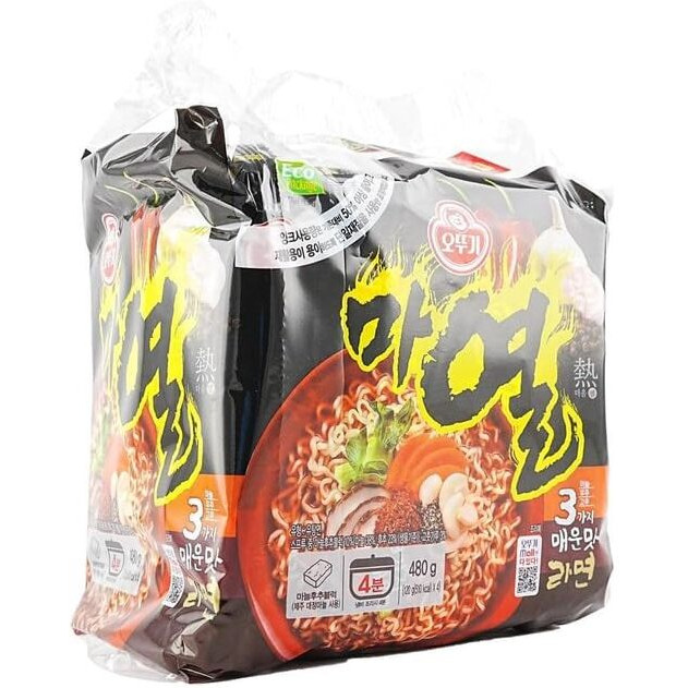 Ottogi Mayeul Ramen, 8 Pack Of Super Spicy Bold Garlic Flavor Korean Instant Noodle, Bold Savory Broth Soup (4.23Oz X 8)