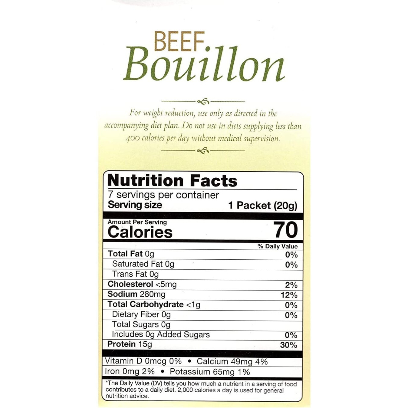 Fitwise - High Protein Soup, 15G Protein, Low Calorie, Low Fat, Low Carb, Ideal Protein Compatible, 7 Servings Per Box (Beef Bouillon)
