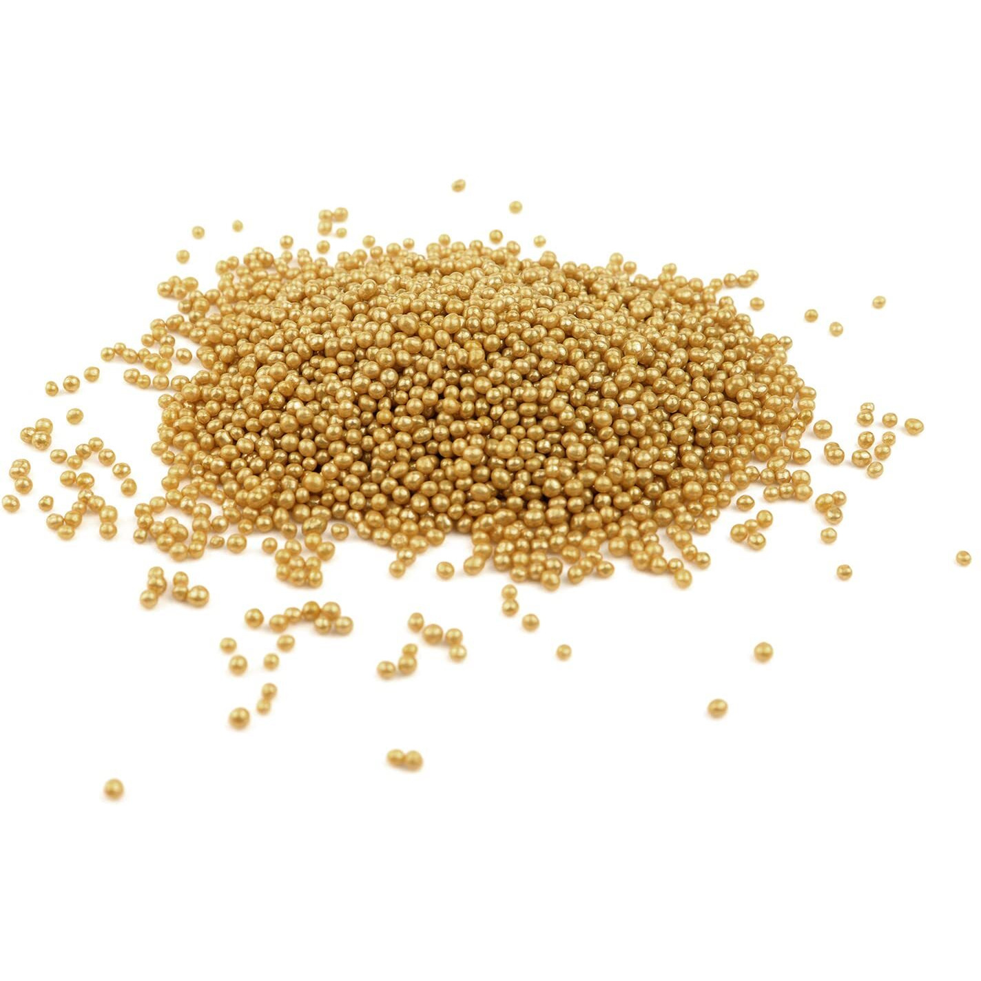 O'Creme Gold Dragees Cake Decorating Supplies For Bakers Cookie, Cupcake, & Icing Toppings, Bright Metallic Sphere Sprinkles Decoration, Decorating Sugar Balls Accents (3Mm, 8Oz) Not-Toxic, Non-Edible