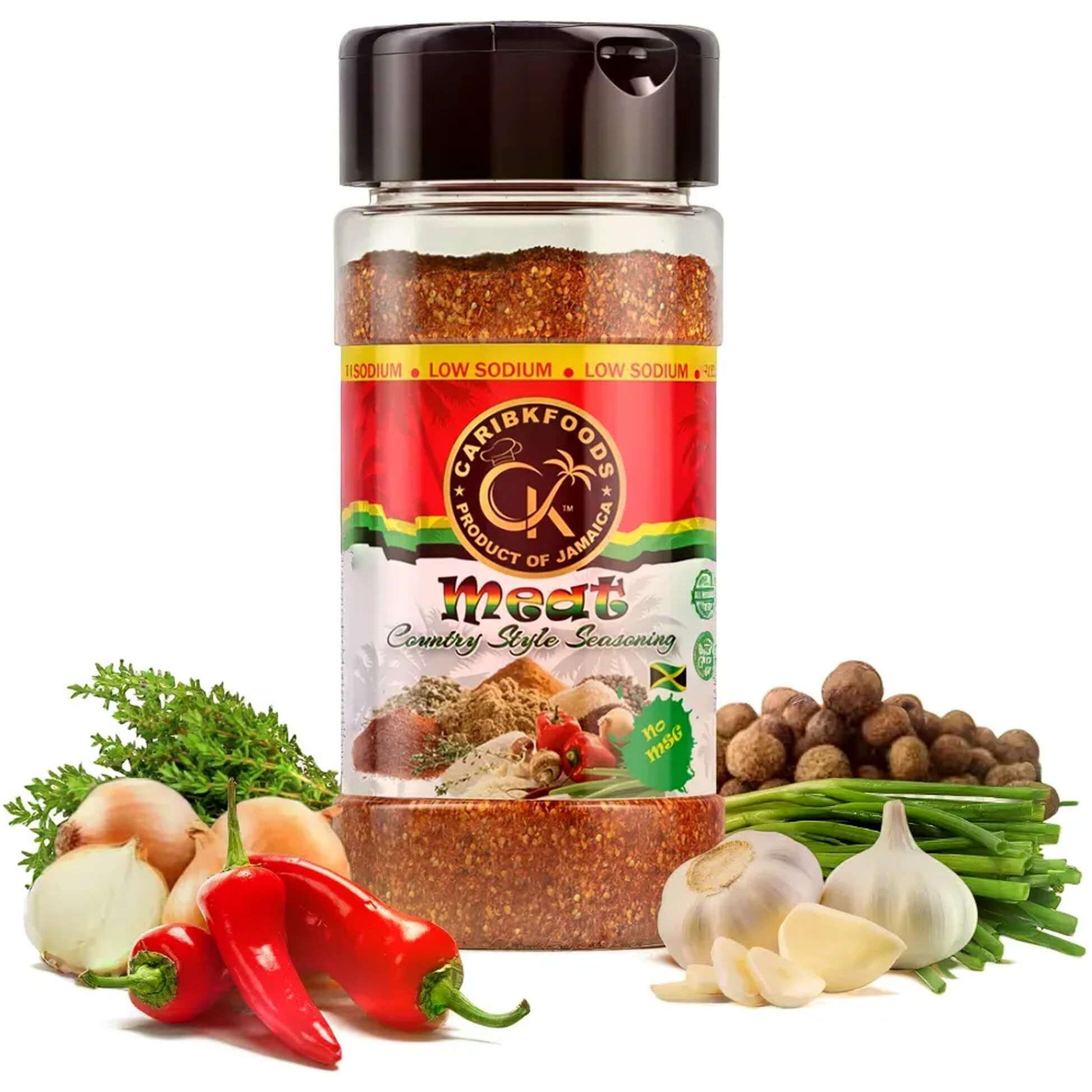 Caribbean Kitchen Meat Seasoning (4.05 Oz) -100% All Natural Premium Ingredients | Healthy Gourmet Spice Blend For All Foods - Kosher, Low Sodium, Non-Gmo, No Msg, Gluten-Free, Vegan, Health And Wellness Approved.