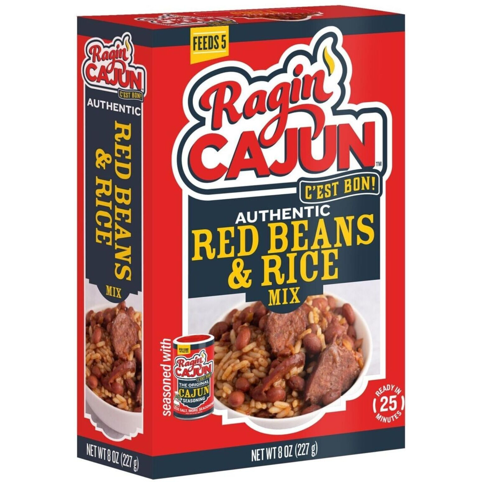 Ragin Cajun Red Beans And Rice 8Oz (Pack Of 1) - Easy, Authentic, And Delicious - No Msg Added - Seasoned For Authentic Flavor - Innovative And Delicious