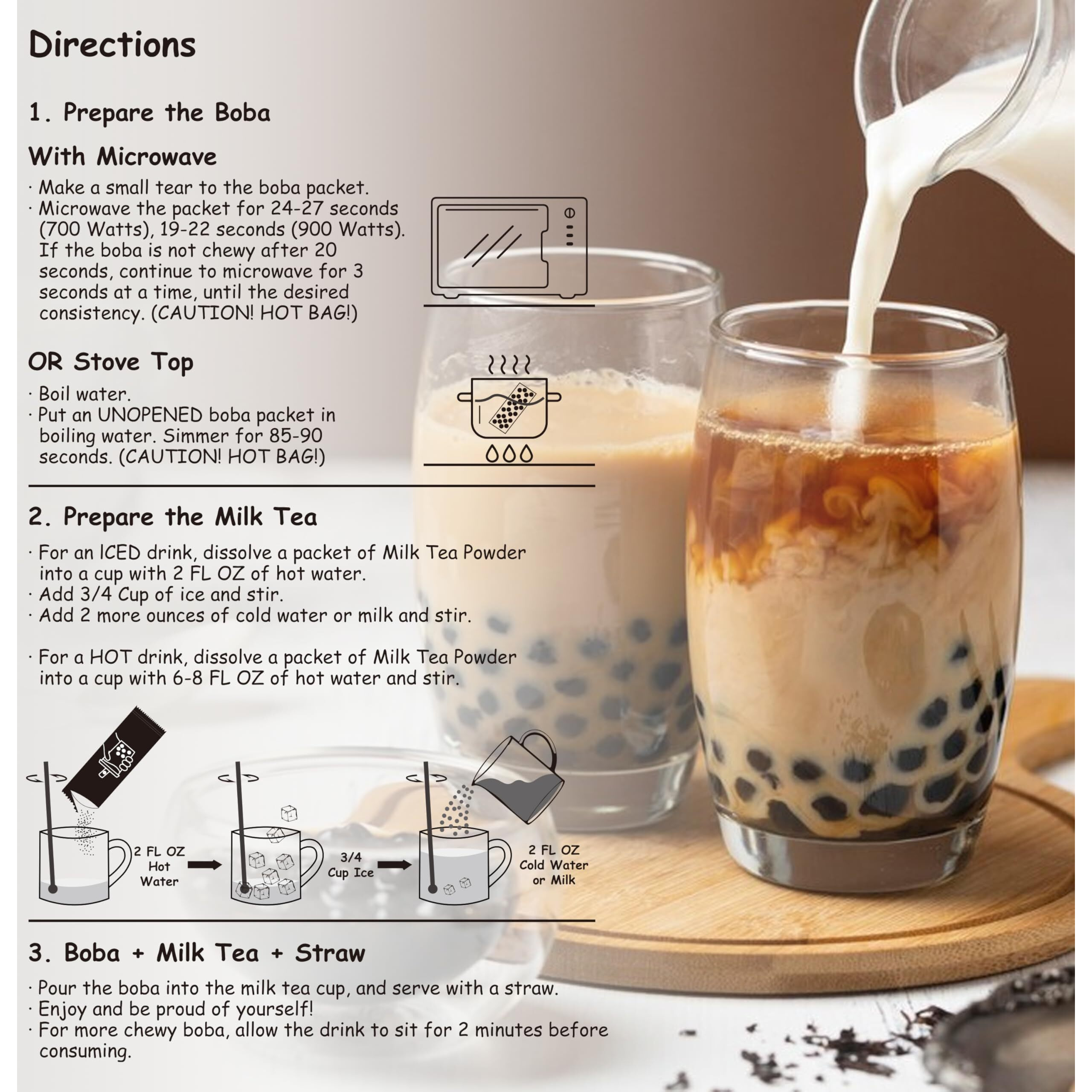 Boba Moo Mini Premium Boba Tea Kit With Classic Milk Tea Flavor - Only 10,000 Kits Yearly, Small Batch Bubble Tea Kit With Exceptional Taste & Chewiness, Vegan, Lactose-Free, 3 Servings
